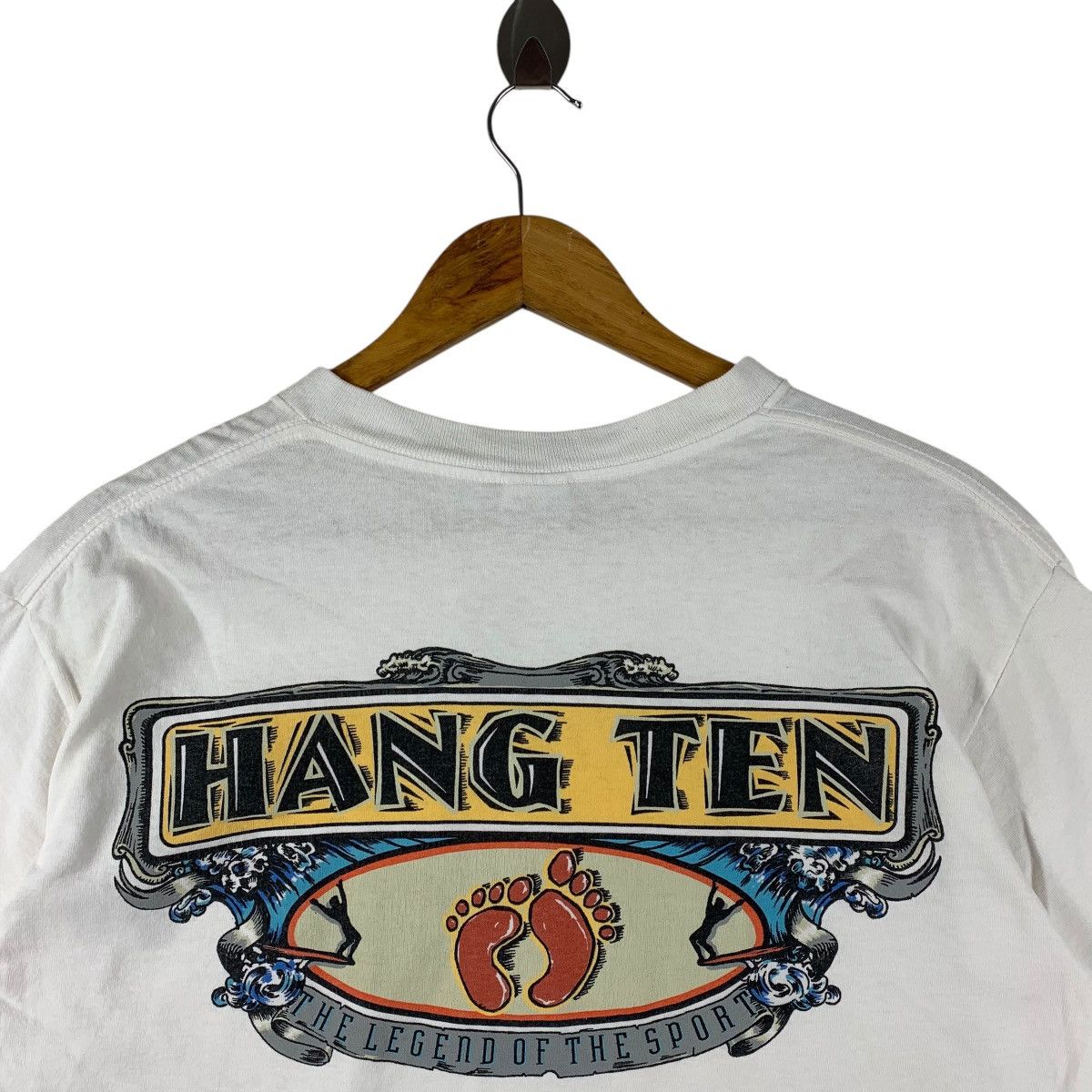 Hang Ten Vintage 90s HANG TEN back hit back print tee shirt Size US L / EU 52-54 / 3 - 10 Thumbnail