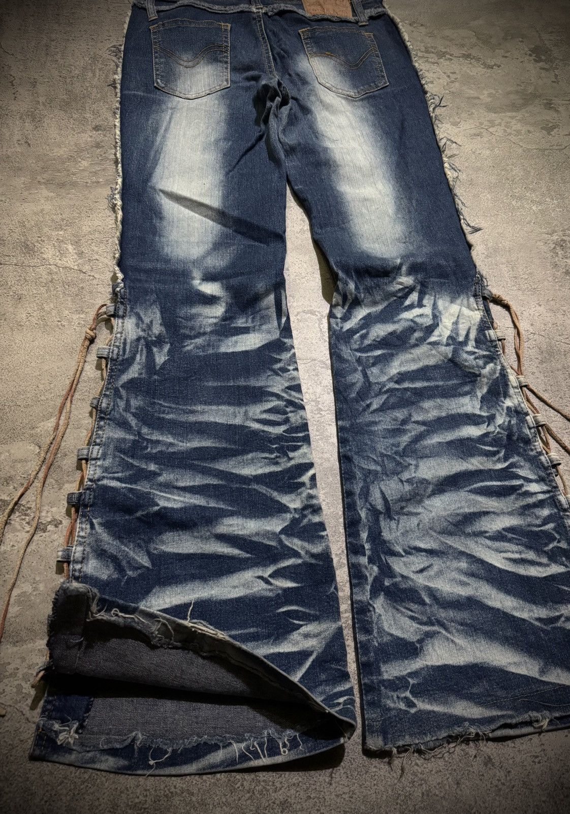 Tornado Mart Y2k Laced Ifsixwasnine Fadding Flare Jeans Size US 28 / EU 44 - 3 Thumbnail