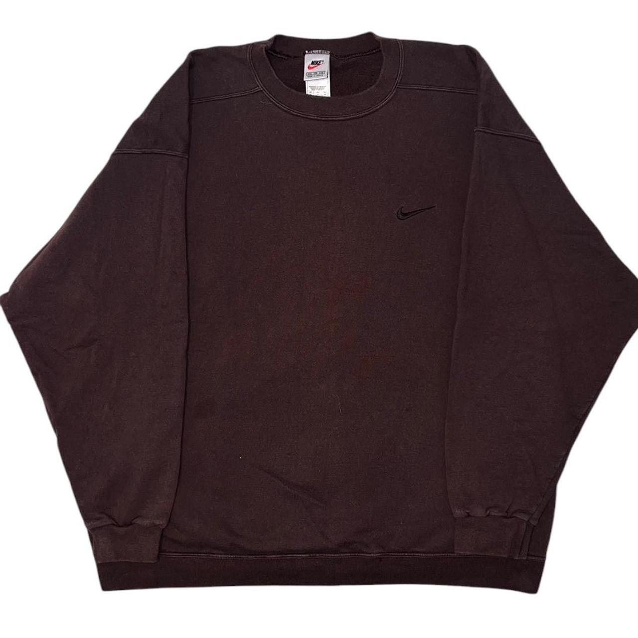 Nike × Vintage Vintage 90’s Nike Mocha Brown Tonal Crewneck Size US XXL / EU 58 / 5 - 5 Thumbnail