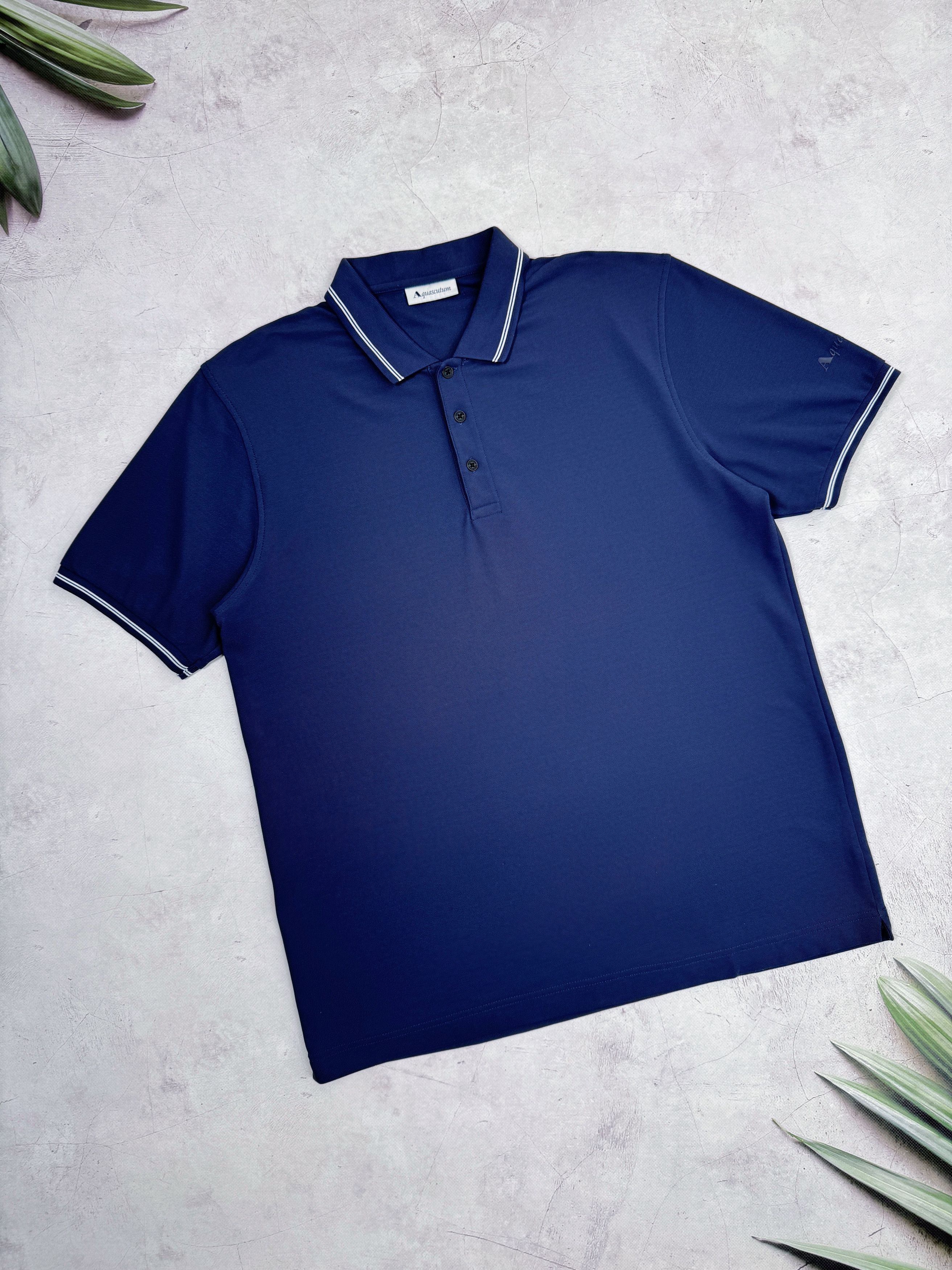 Aquascutum Aquascutum London Polo T-Shirt Dark Blue & Chek Collar Size US L / EU 52-54 / 3 - 3 Thumbnail