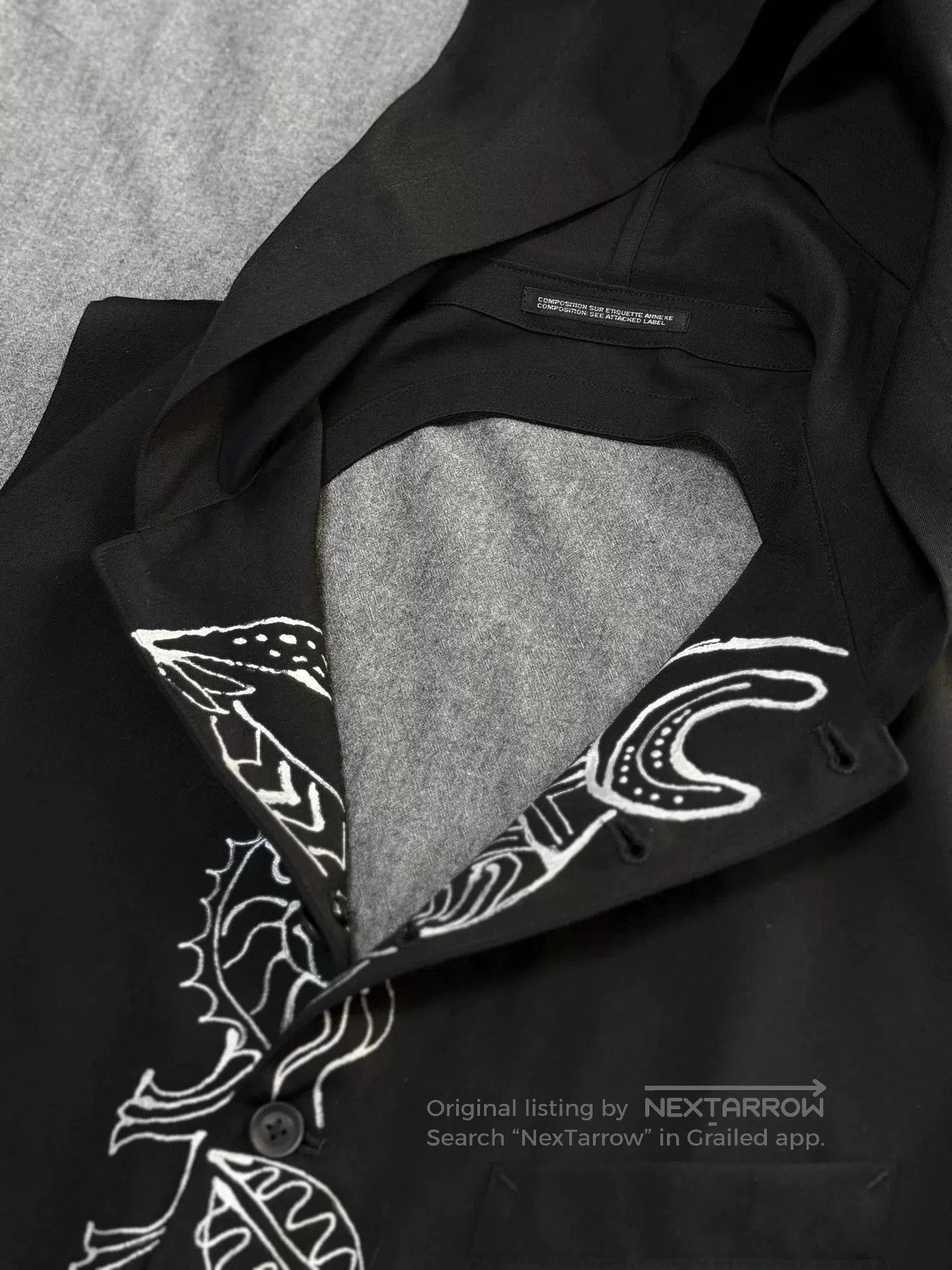 Yohji Yamamoto Yohji Yamamoto Graffiti Hooded Vest. Size US L / EU 52-54 / 3 - 6 Thumbnail