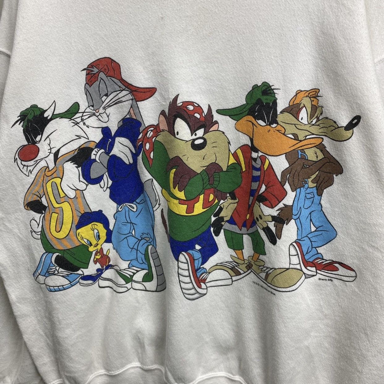 Warner Bros 1993 Looney Tunes Hip Hop Graphic Crewneck Sweatshirts Size US XL / EU 56 / 4 - 5 Thumbnail