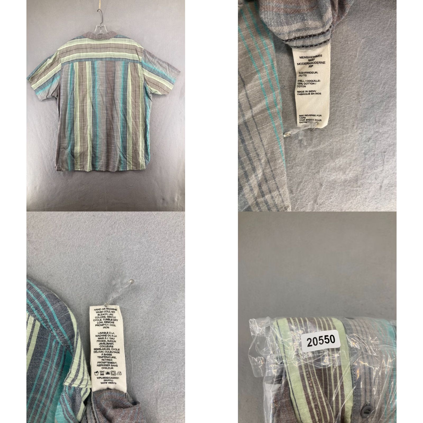 Vintage Woolrich Shirt 2XL Striped Button-Up Outdoor Casual Mens Shirt IIIOh? Size US XXL / EU 58 / 5 - 8 Thumbnail