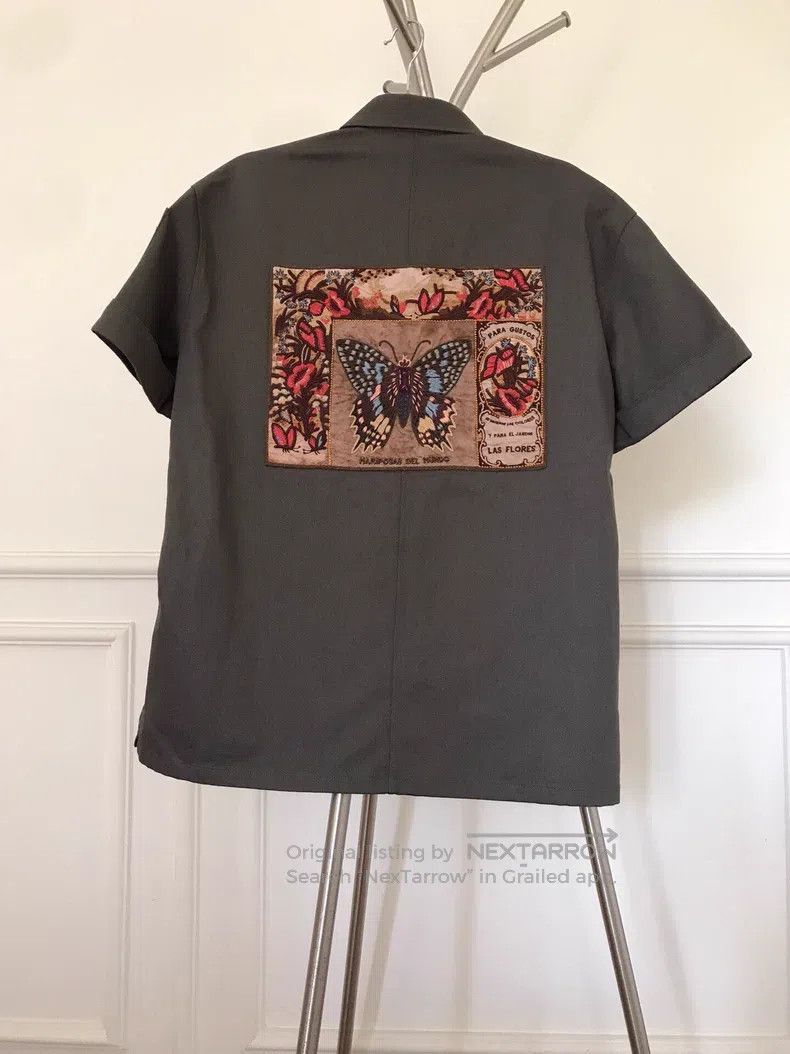 Valentino Valentino Heavy Butterfly Embroidered Denim Short Sleeve J Size US M / EU 48-50 / 2 - 3 Thumbnail