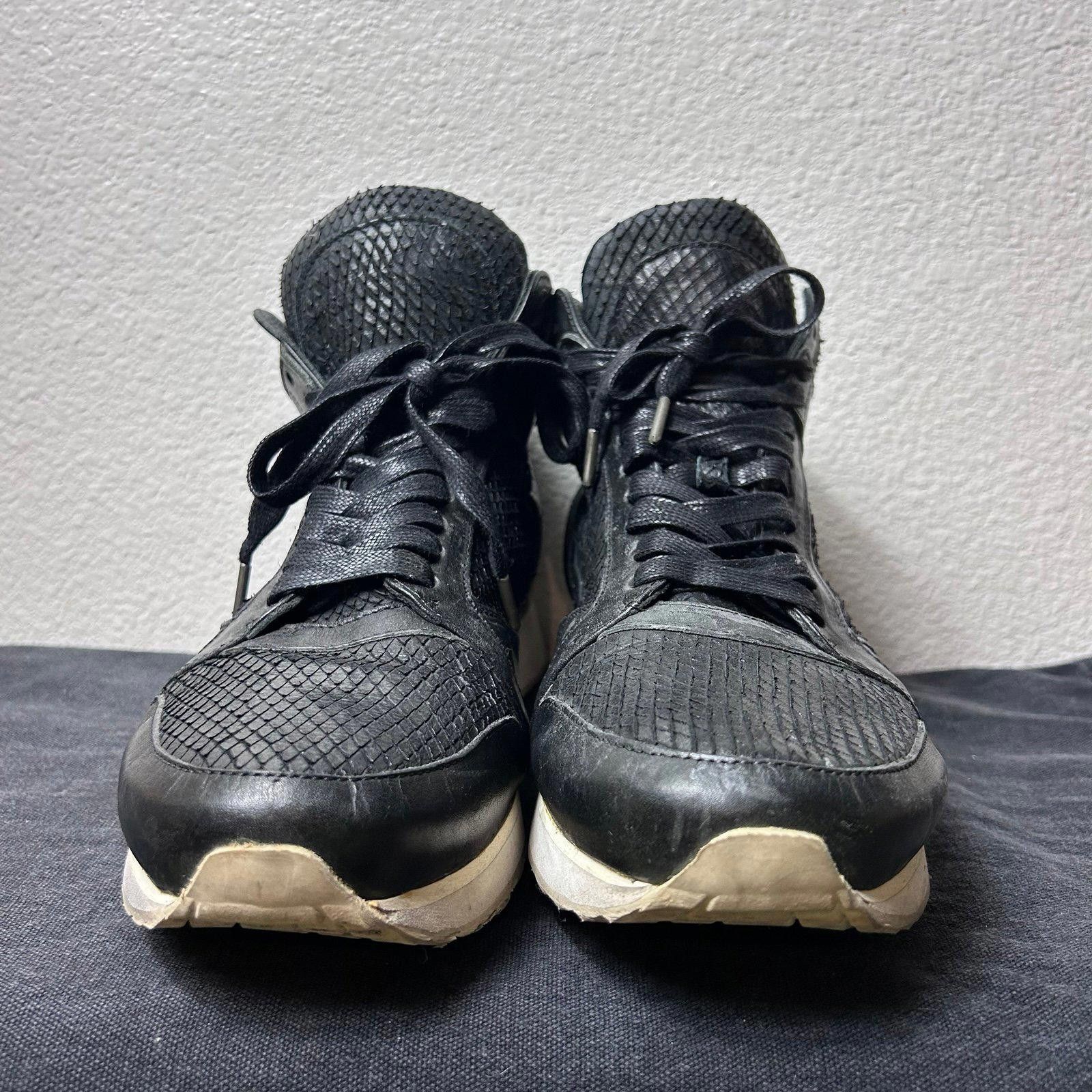 John Varvatos John Varvatos Trainer Mid – Black Textured Leather Size US 11 / EU 44 - 2 Thumbnail
