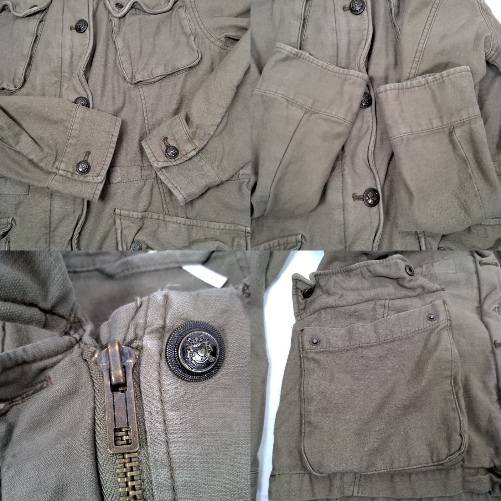 Free People VINTAGE Free People Military Jacket Women Medium Army Green Utility Coat Fall Spring Summer Winter Size M / US 6-8 / IT 42-44 - 8 Thumbnail