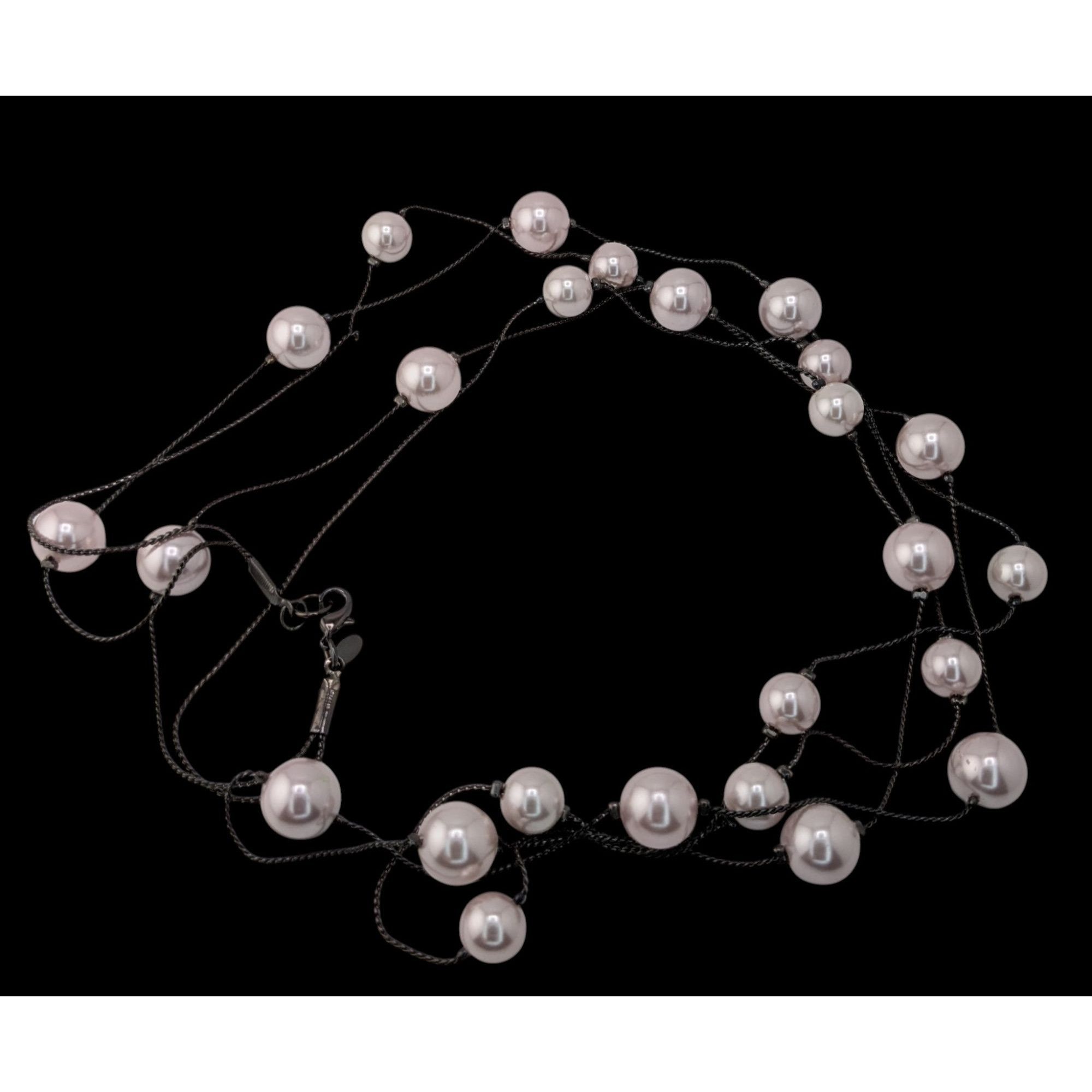 Other Vintage Roman Lavender Faux Pearl Layered Station Necklace Size ONE SIZE - 1 Thumbnail