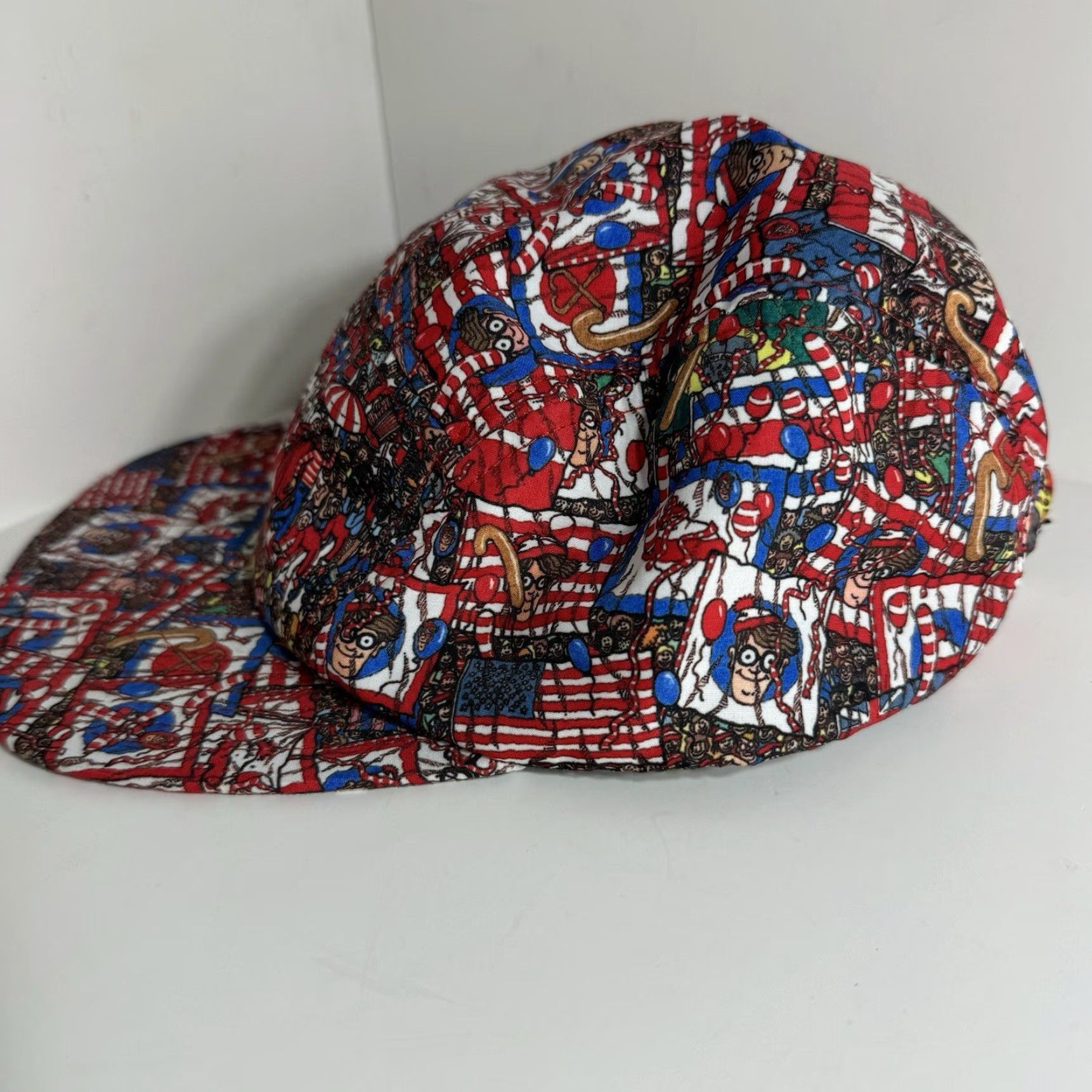 Aldo Where’s Waldo 5 Panel Hat Cap Strap Back Adjustable 2014 Search & Find AOP Navy Multicolor Waldo Men Adjustable Cap Cap Hat Size ONE SIZE - 4 Thumbnail