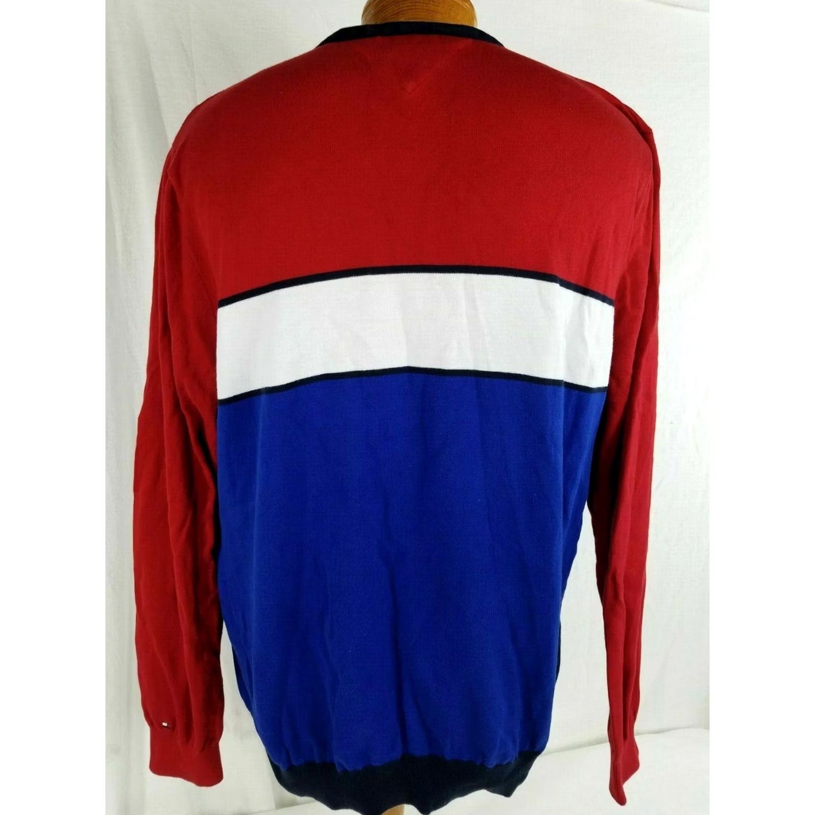Tommy Hilfiger TOMMY HILFIGER Sweater Vintage 90s Digital Spell Out XL Adult Blue Red White 90s Pullover Cotton Mens Size US XL / EU 56 / 4 - 4 Thumbnail