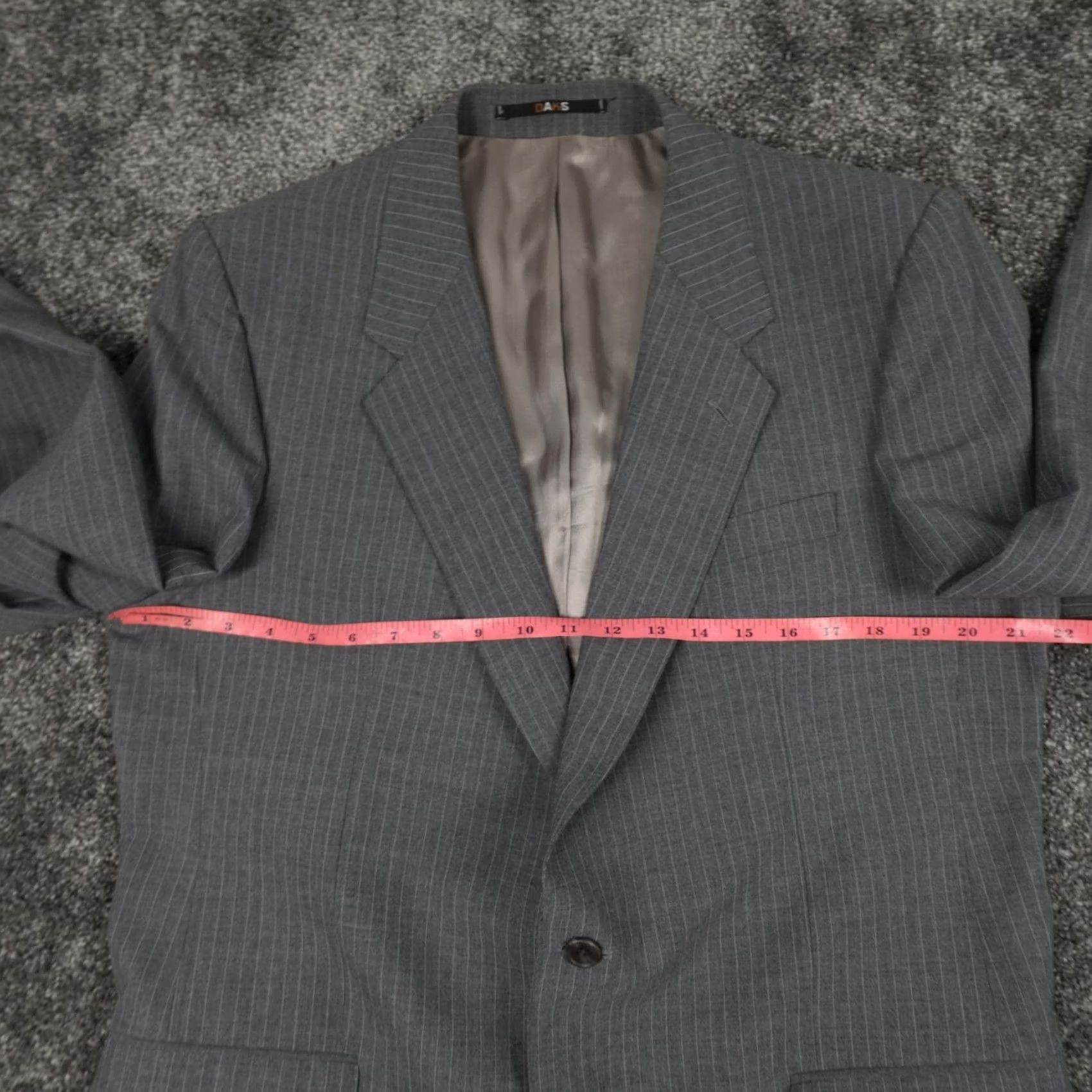 DAKS Daks Mens Suit 2Pc Grey Wool Blend Blazer Trousers 44R 38 38x32 Formal Size US 44 / EU 60 - 6 Thumbnail