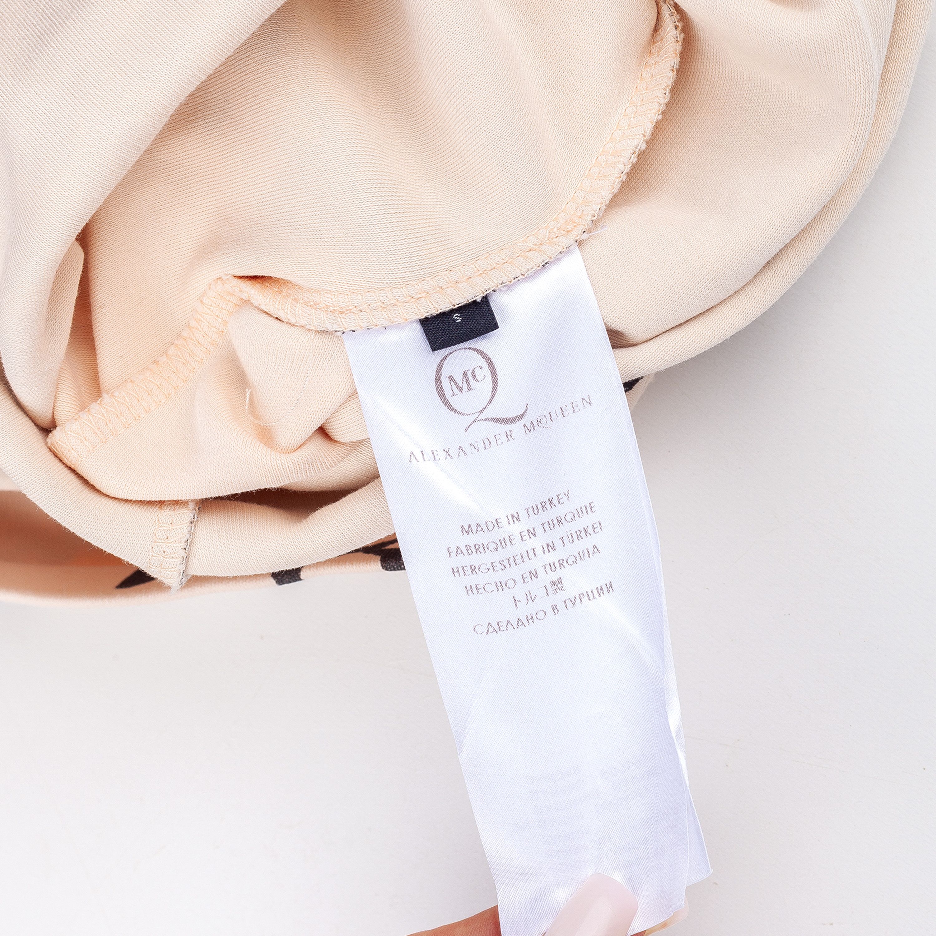 McQ Alexander McQueen McQ By Alexander McQueen Peach Lace Print Bodycon Dress Size S / US 4 / IT 40 - 5 Thumbnail