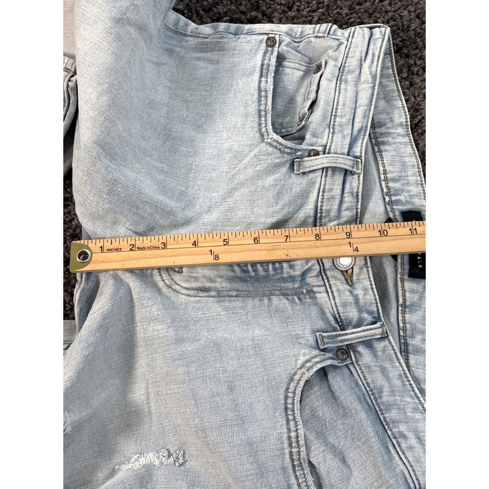 Vintage Aéropostale Jeans Distressed Light Wash Low Rise Flare 14 Regular 34x29 Womens Blue Size 36" / US 14 / IT 50 - 5 Thumbnail