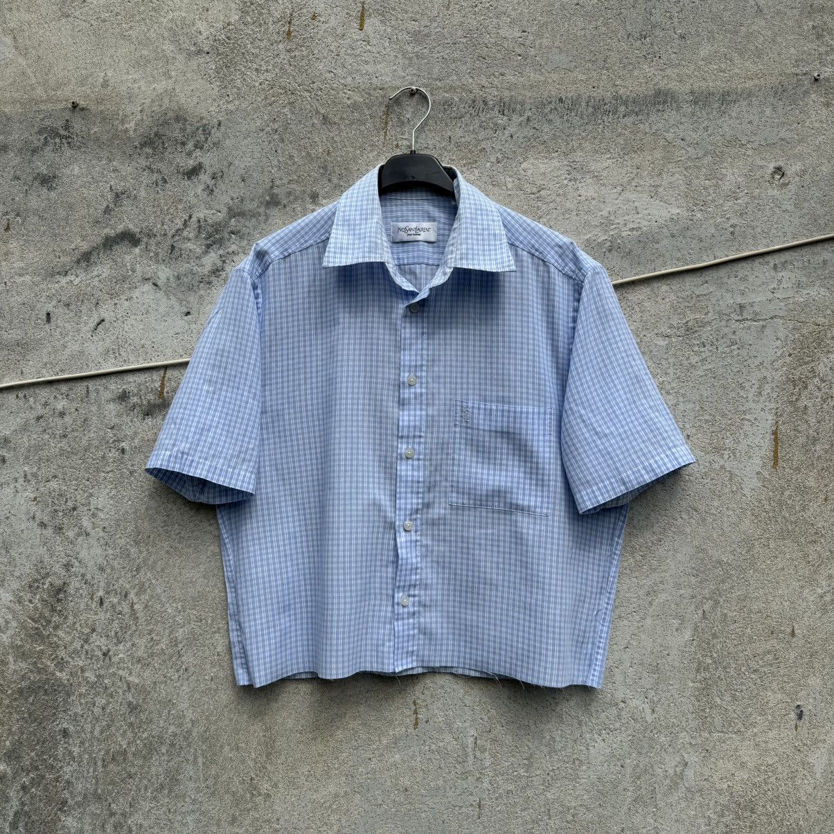 Yves Saint Laurent Boxy Cropped Checkered Shirt Avant Garde