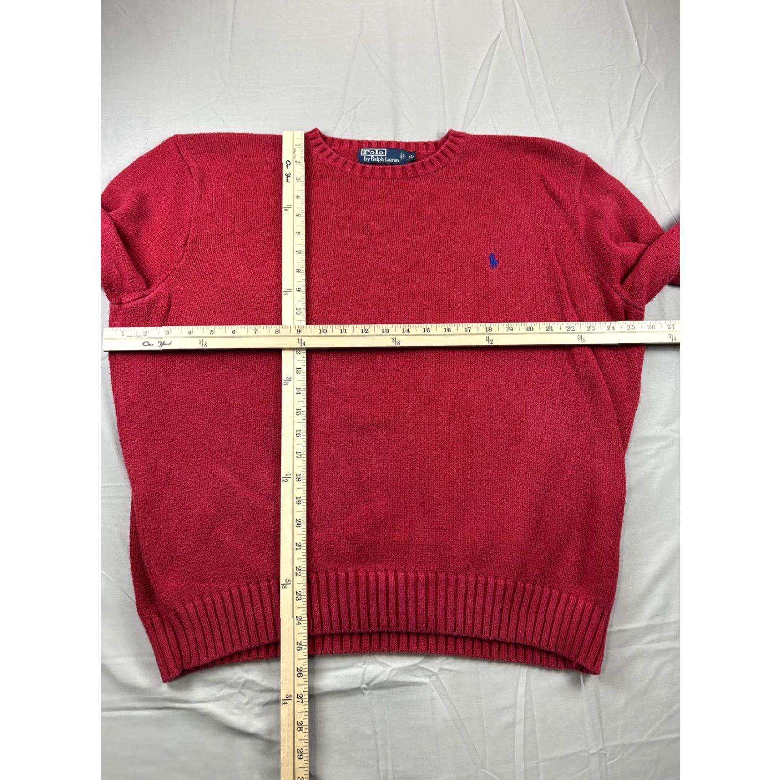 Polo Ralph Lauren Polo Ralph Lauren Sweater Mens XL Red Crewneck Knit Pullover Pony Logo Size US XL / EU 56 / 4 - 5 Thumbnail