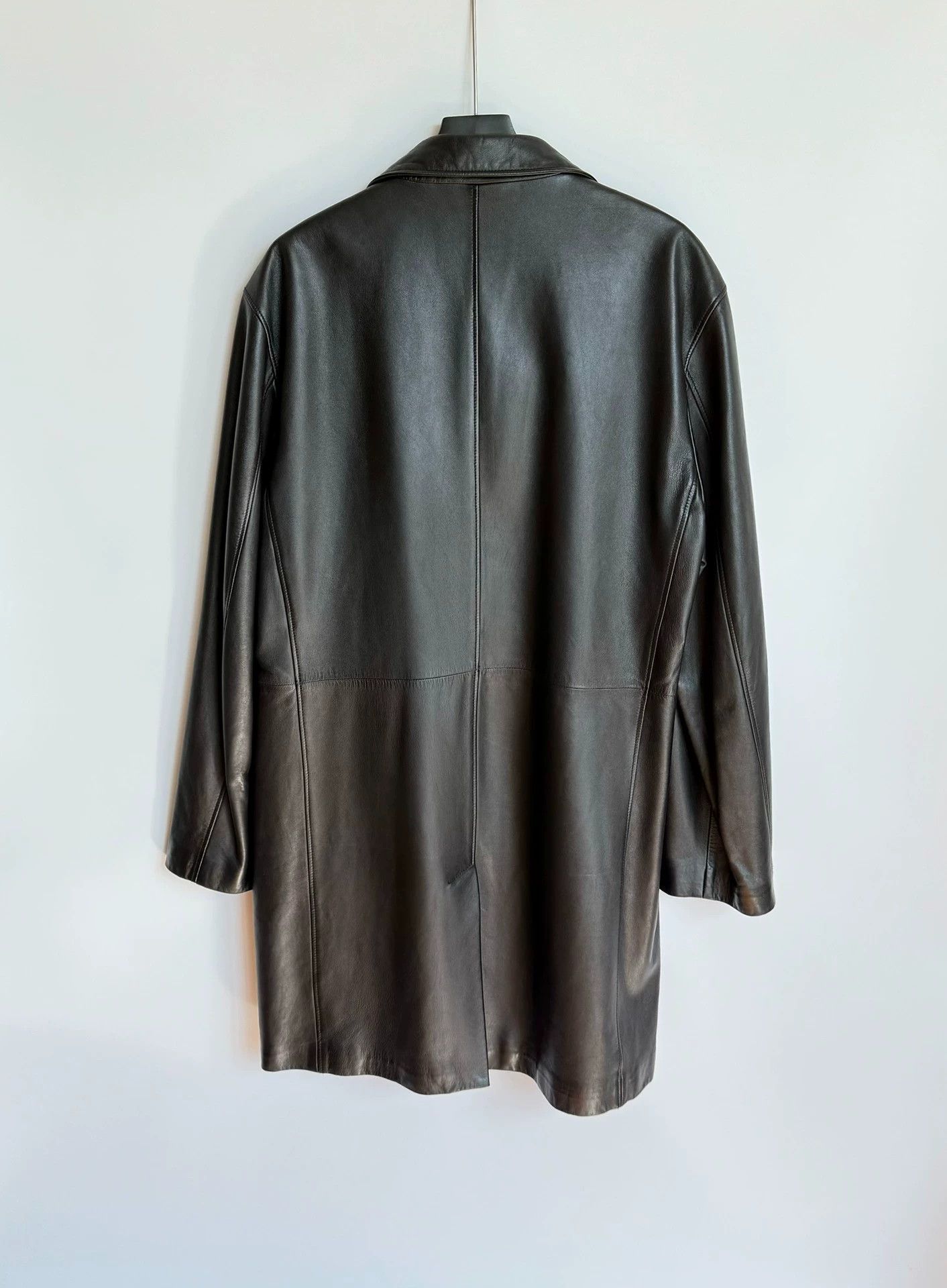 Alfred Dunhill Dunhill Black Lambskin Long Leather Coat XL 98% New Size US XL / EU 56 / 4 - 3 Thumbnail