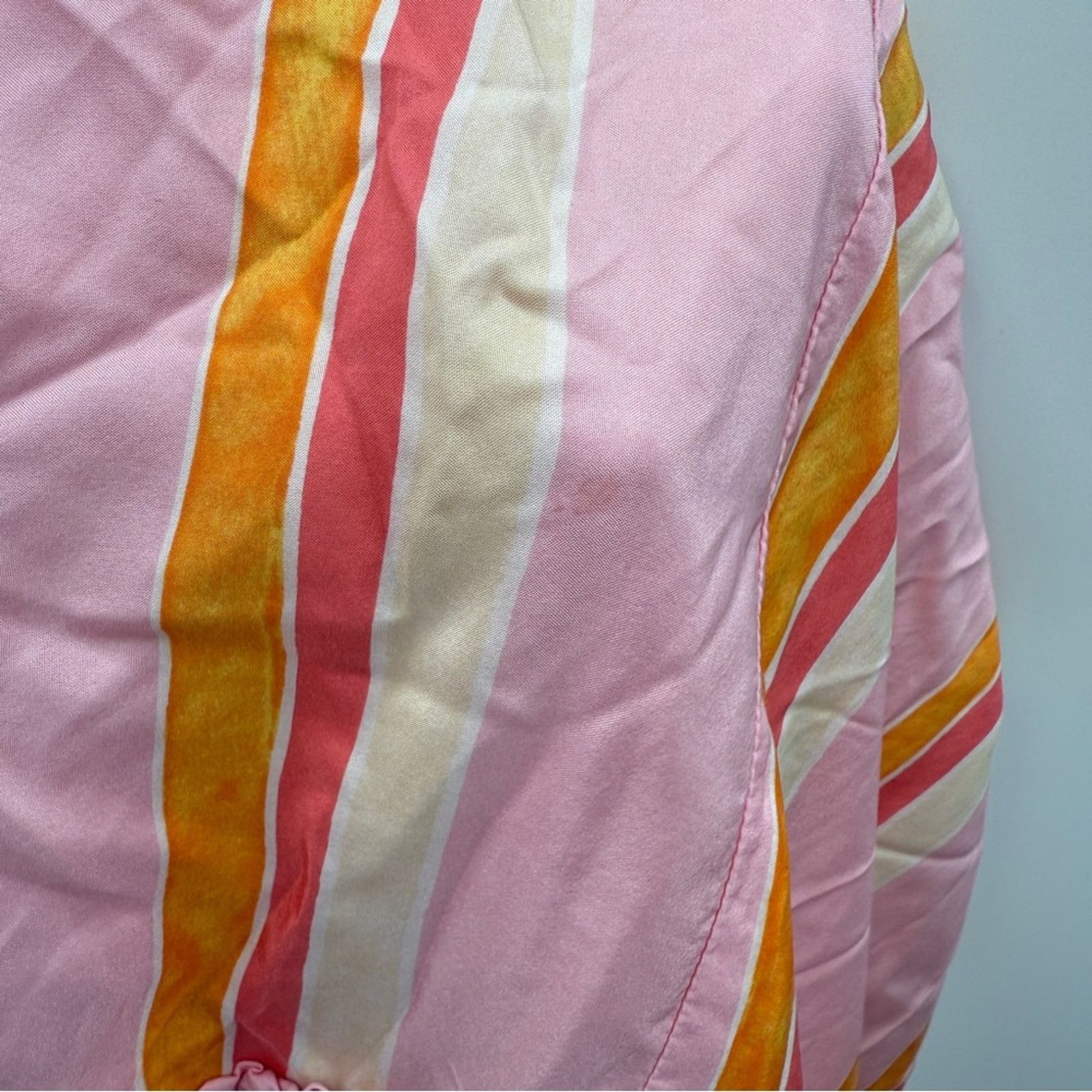 Club Monaco Club Monaco Amirra Silk Pink Multi Stripe Tiered Midi Dress Size M / US 6-8 / IT 42-44 - 11 Thumbnail