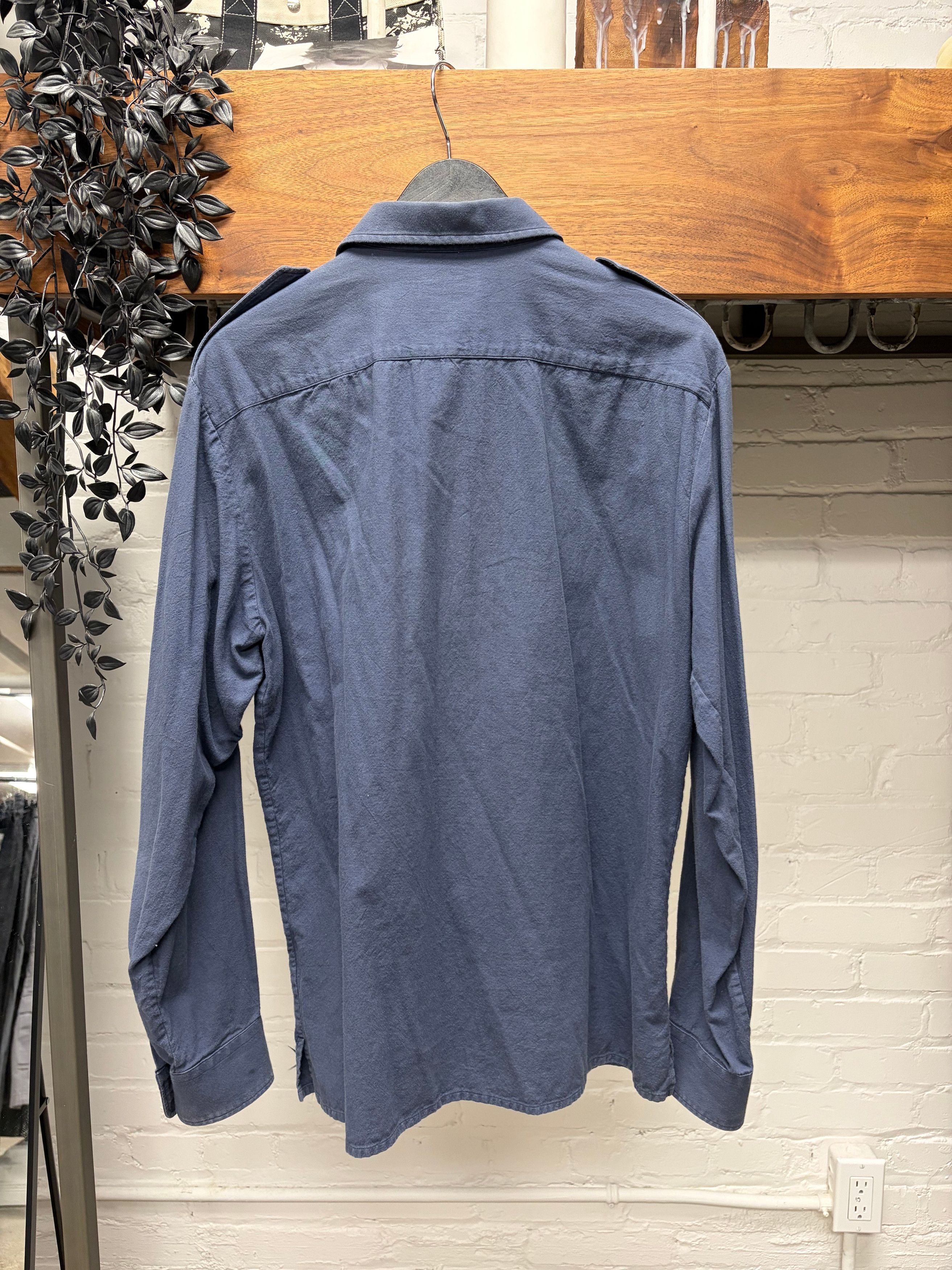 Dries Van Noten Dries Van Noten Uniform Blue Military Epaulette Button Up Shirt Size US L / EU 52-54 / 3 - 5 Thumbnail