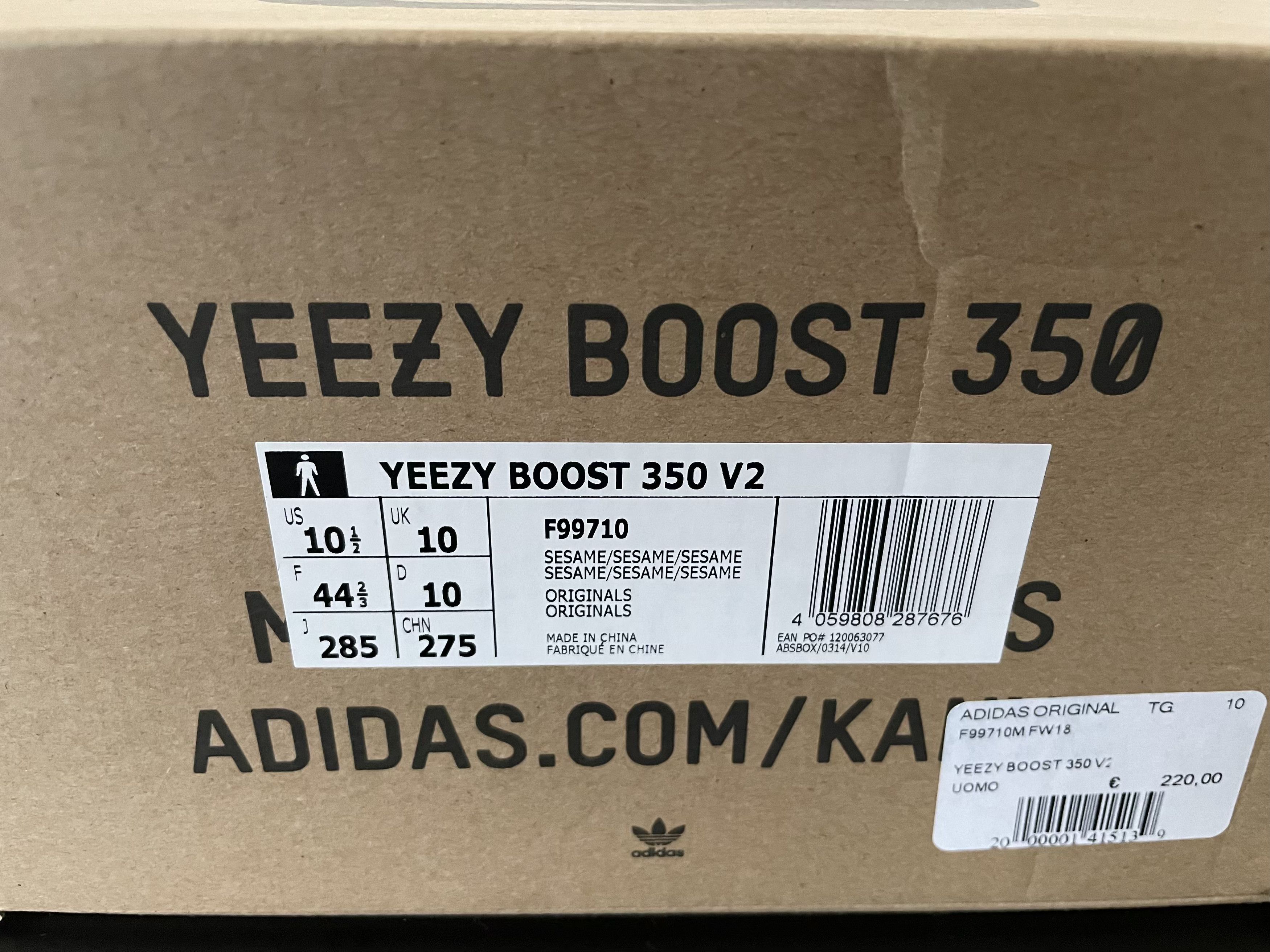 Kanye West Adidas Yeezy Boost 350 / sesame / New / in Box Size US 10.5 / EU 43-44 - 3 Thumbnail