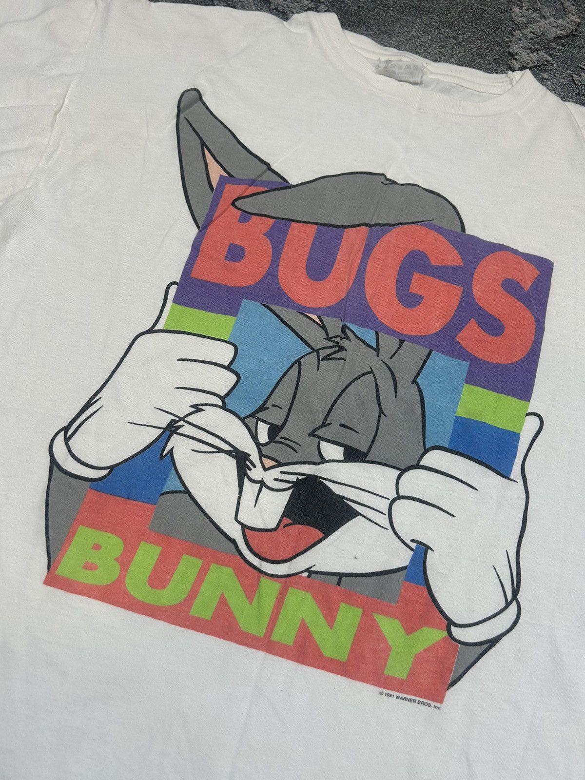 Vintage × Warner Bros Vintage 1991' Bugs Bunny Big Logo Print Looney Tunes Shirt Size US XL / EU 56 / 4 - 2 Thumbnail