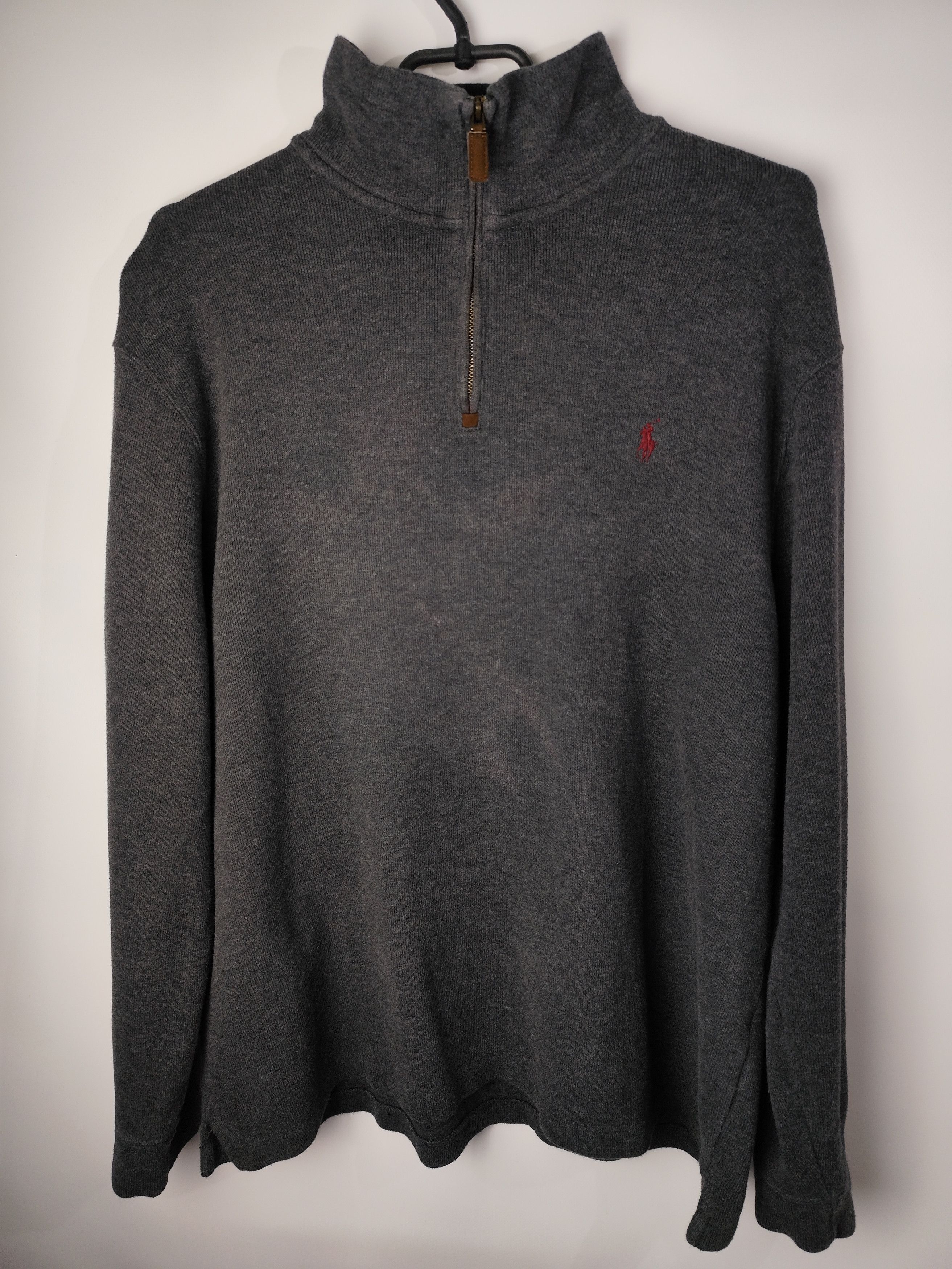 Polo Ralph Lauren Vintage Polo RL 1/4 Quarter Zip Gray Sweater Sweatshirt Size US XL / EU 56 / 4 - 1 Thumbnail