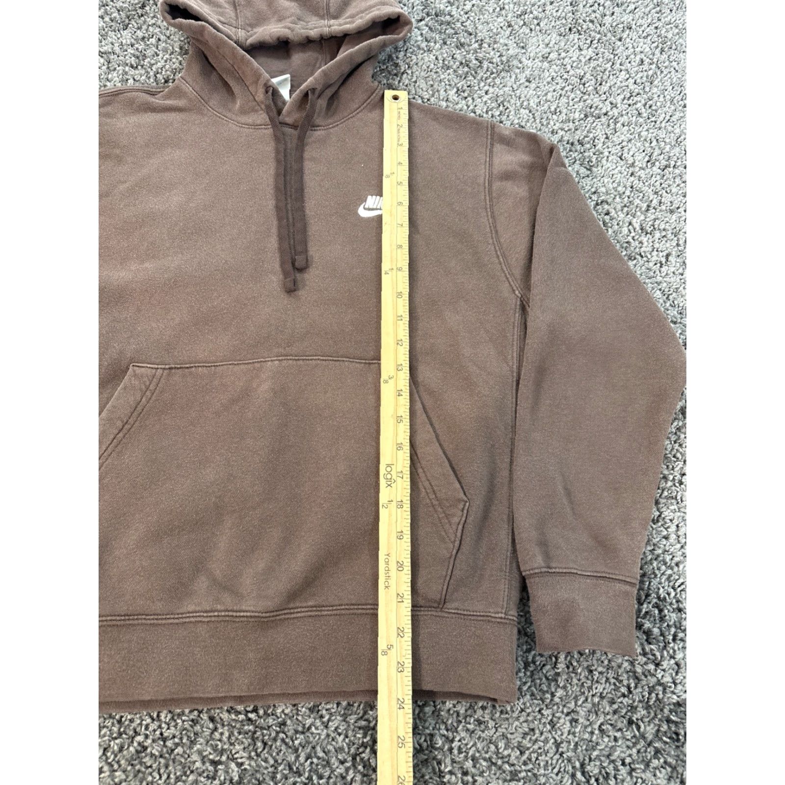 Nike Nike Sportswear Hoodie Male S Brown Fleece Pullover Sweatshirt with Swoosh Logo, Hooded, Pockets, Regular Fit Size US S / EU 44-46 / 1 - 2 Thumbnail