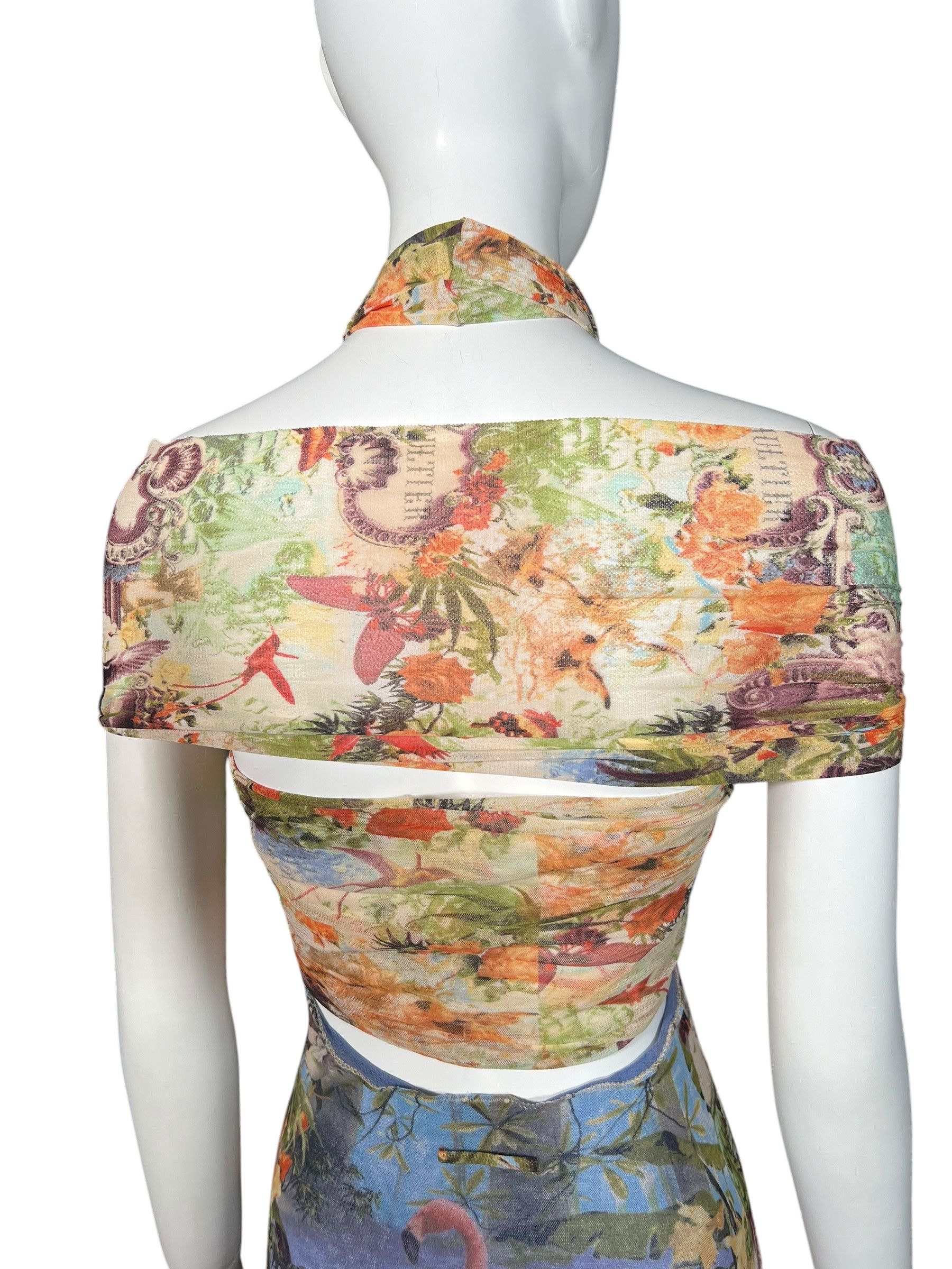 Jean Paul Gaultier Jean Paul Gaultier S/S 1999 Flamingo and Jungle Maxi Dress Size M / US 6-8 / IT 42-44 - 5 Thumbnail