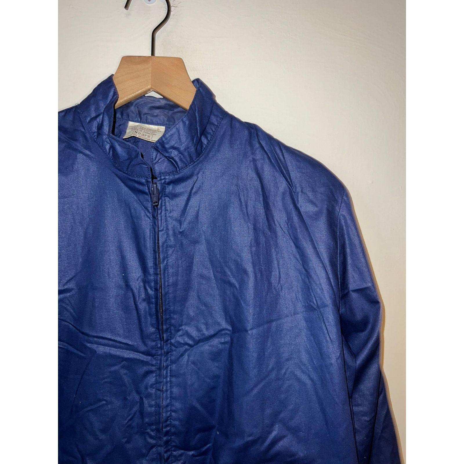 Sears Vintage Sears Jacket Shell Blue Polyester Outerwear 80s 70s Size US L / EU 52-54 / 3 - 2 Thumbnail