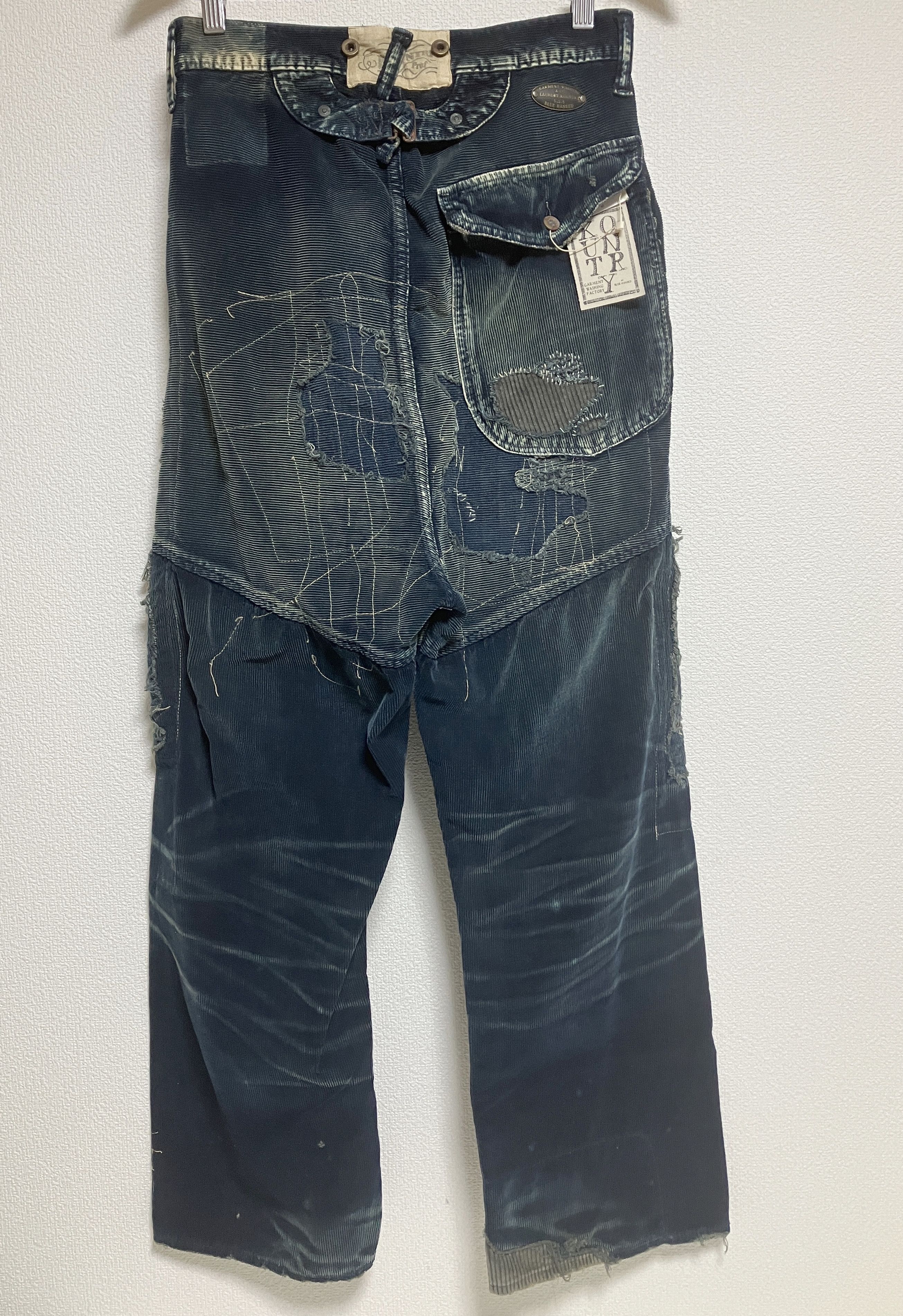 Kapital KAPITAL kountry indigo corduroy BORO pants distressed 31 new Size US 31 - 2 Thumbnail