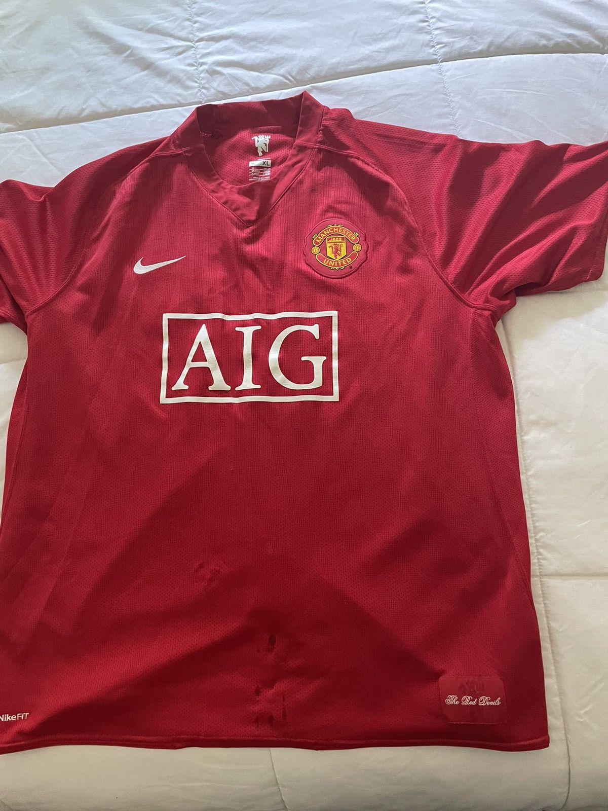 image of Manchester United 2008 Home Kit 7 Ronaldo in Red, Men's (Size XL)