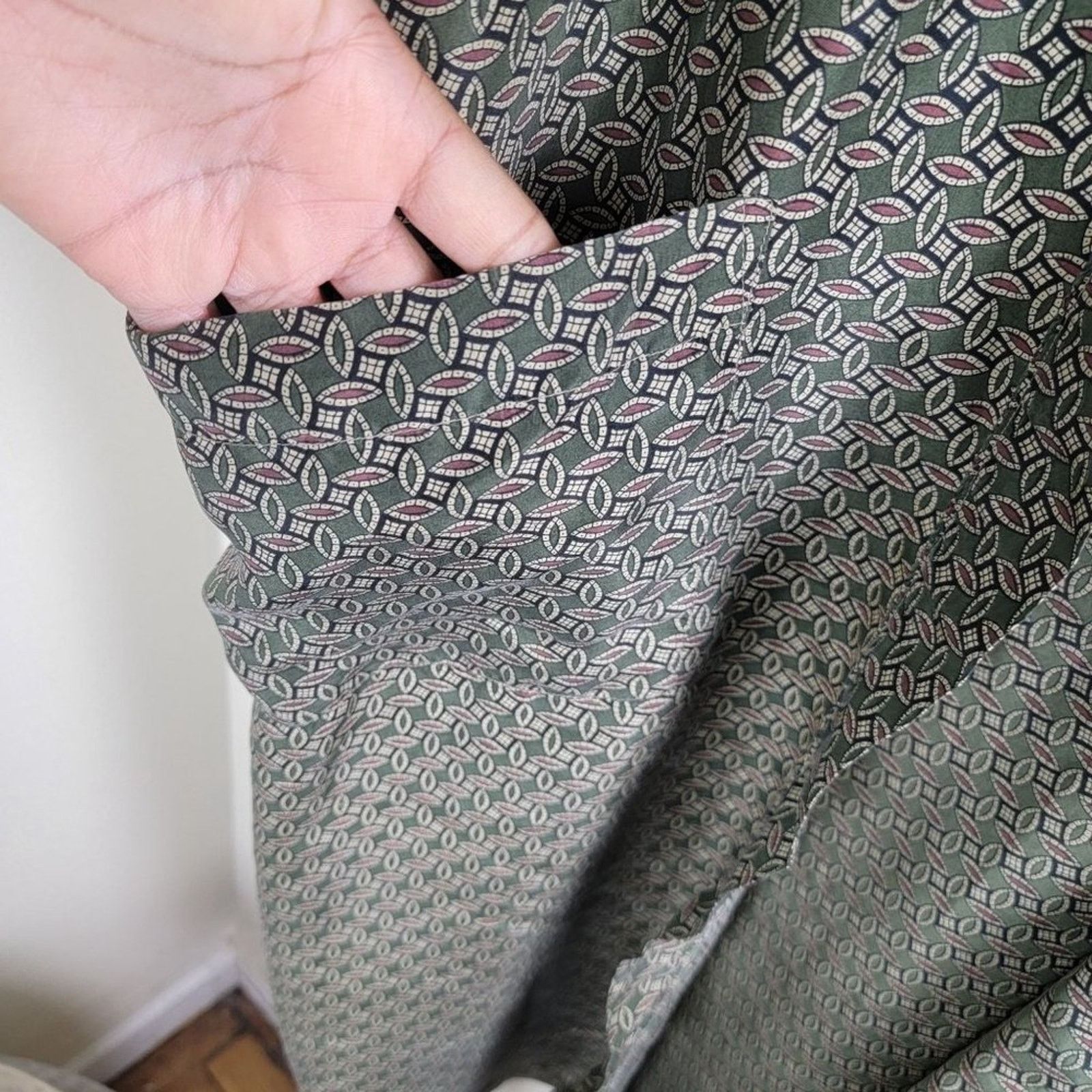 Vintage Vintage BBB Studio Womens Silk Satin Kimono Robe Geometric Size ONE SIZE - 7 Thumbnail