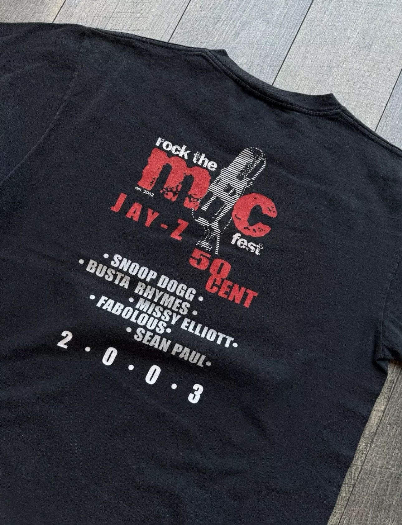Rap Tees × Vintage Vintage Jay-Z 50 Cent Rock The Mic Fest Rap Tee Large Size US L / EU 52-54 / 3 - 8 Thumbnail