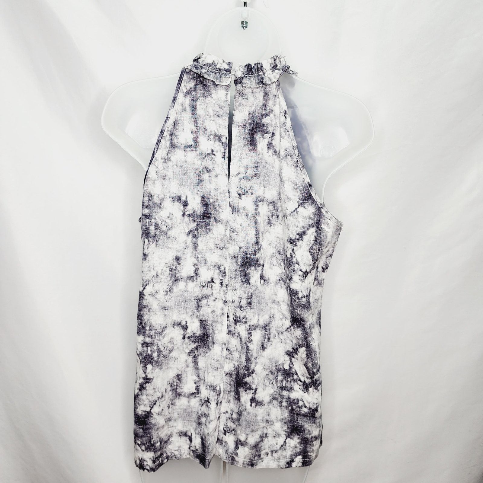 Other Marisa Christina Black Tie Dye Linen Blend Ruffle Top Size M / US 6-8 / IT 42-44 - 2 Thumbnail