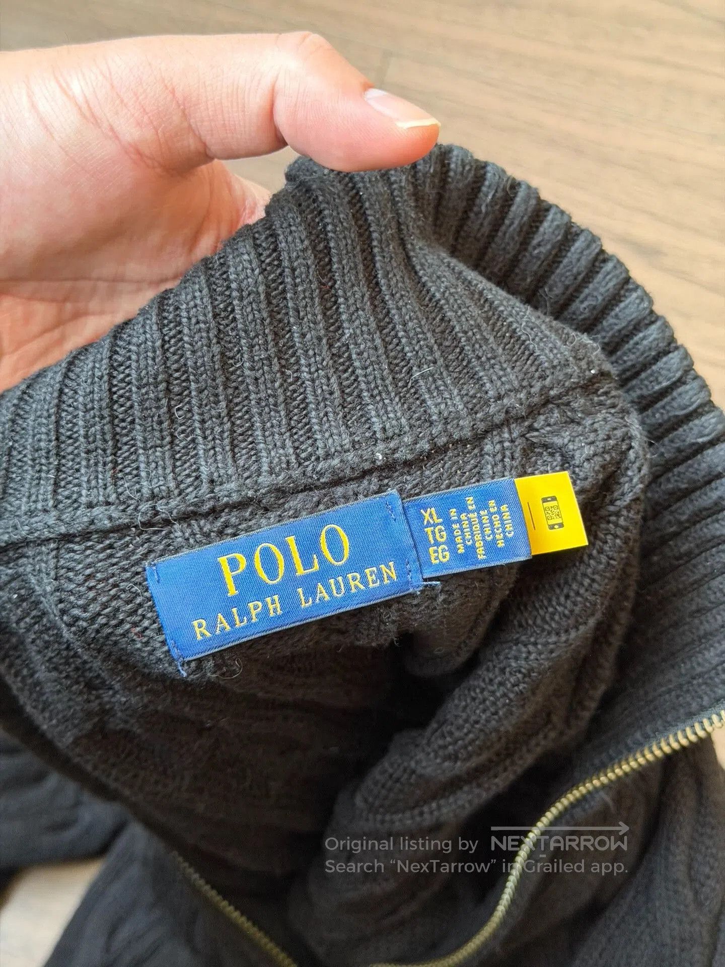 Polo Ralph Lauren Ralph Lauren Black Knit Zip-Up Sweater. Size US XL / EU 56 / 4 - 4 Thumbnail
