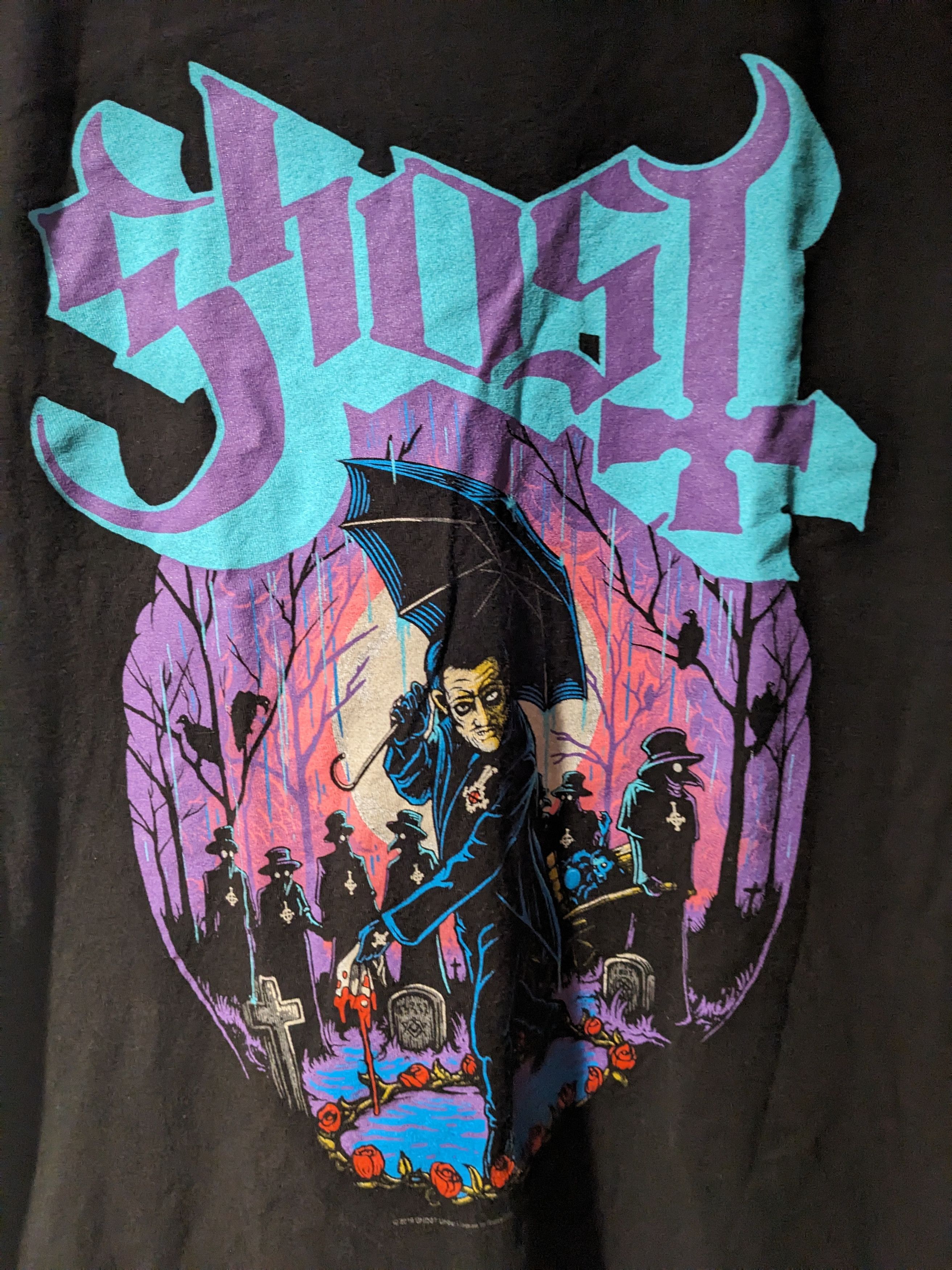 Band Tees Ghost 2019 Purple Smoke Band Tour Black Large T-Shirt Size US L / EU 52-54 / 3 - 2 Thumbnail