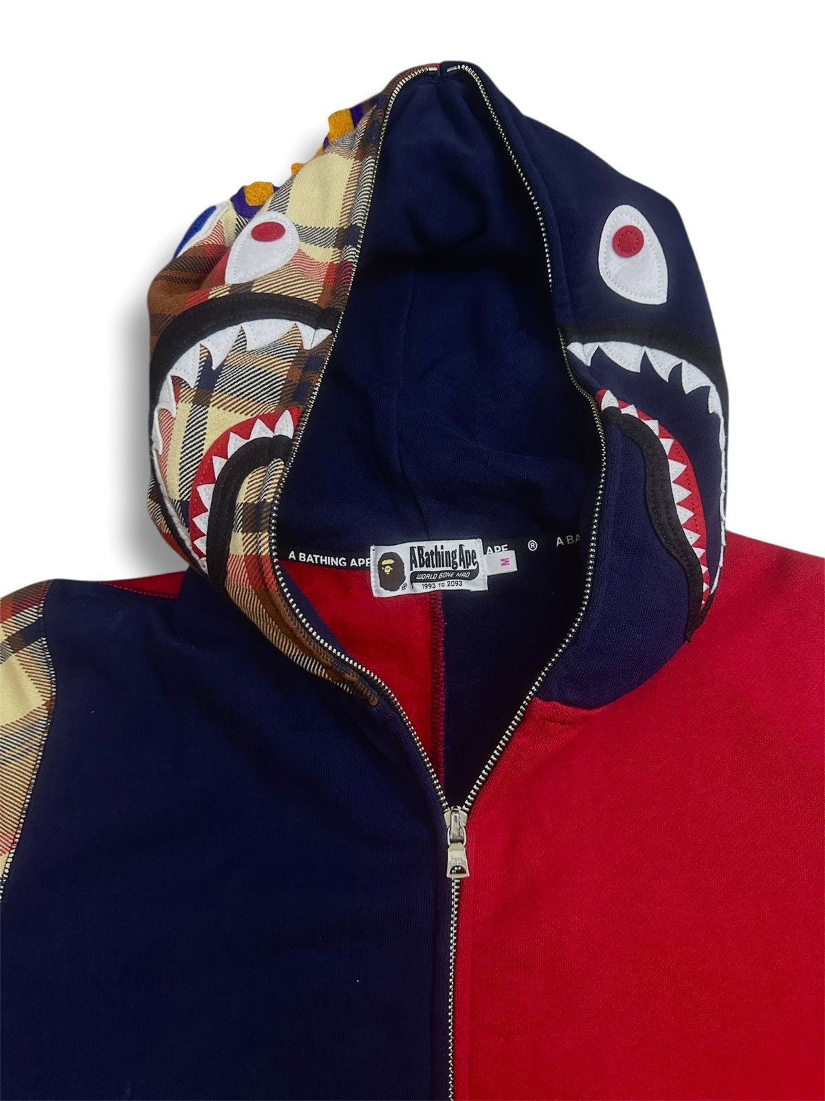 Bape A Bathing Ape Check Shark Relaxed Full Zip Hoodie Size M / US 6-8 / IT 42-44 - 4 Thumbnail