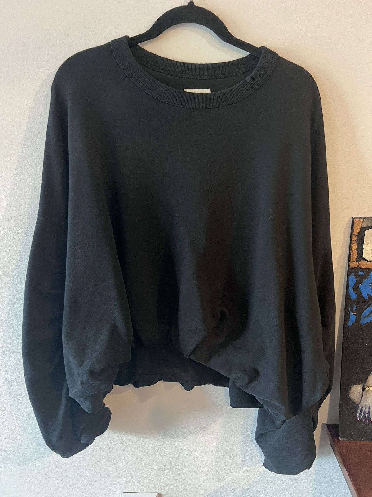 Dries Van Noten Dries Van Noten Black Drapped Sweatshirt Size US M / EU 48-50 / 2 - 1 Thumbnail