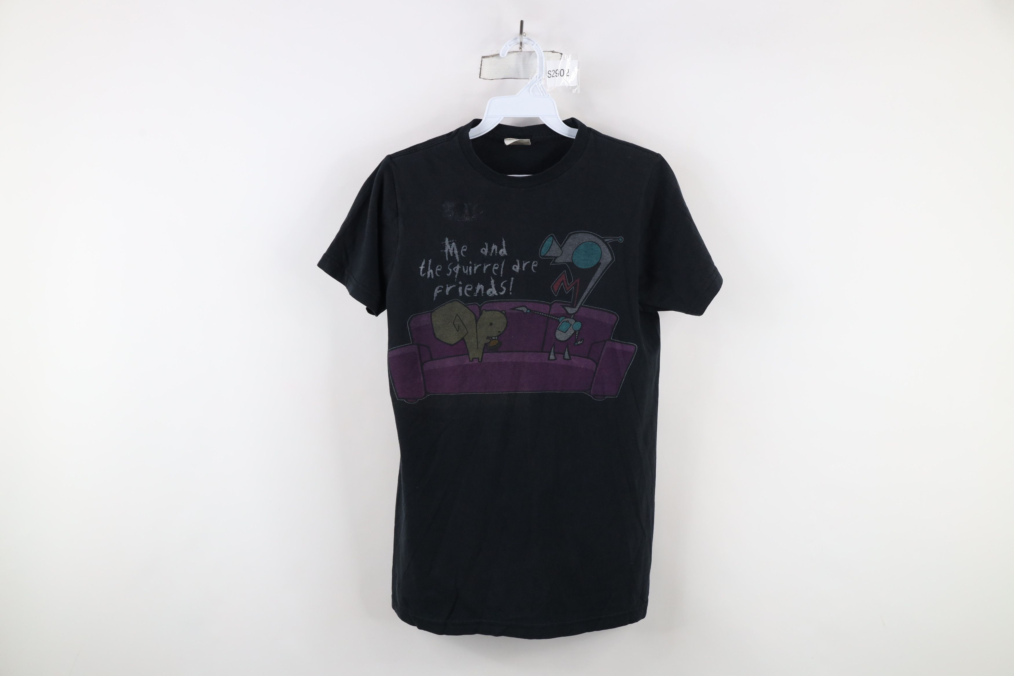 Vintage Vintage Y2K Invader Zim Cartoon Squirrel T-Shirt Black Size S / US 4 / IT 40 - 1 Thumbnail