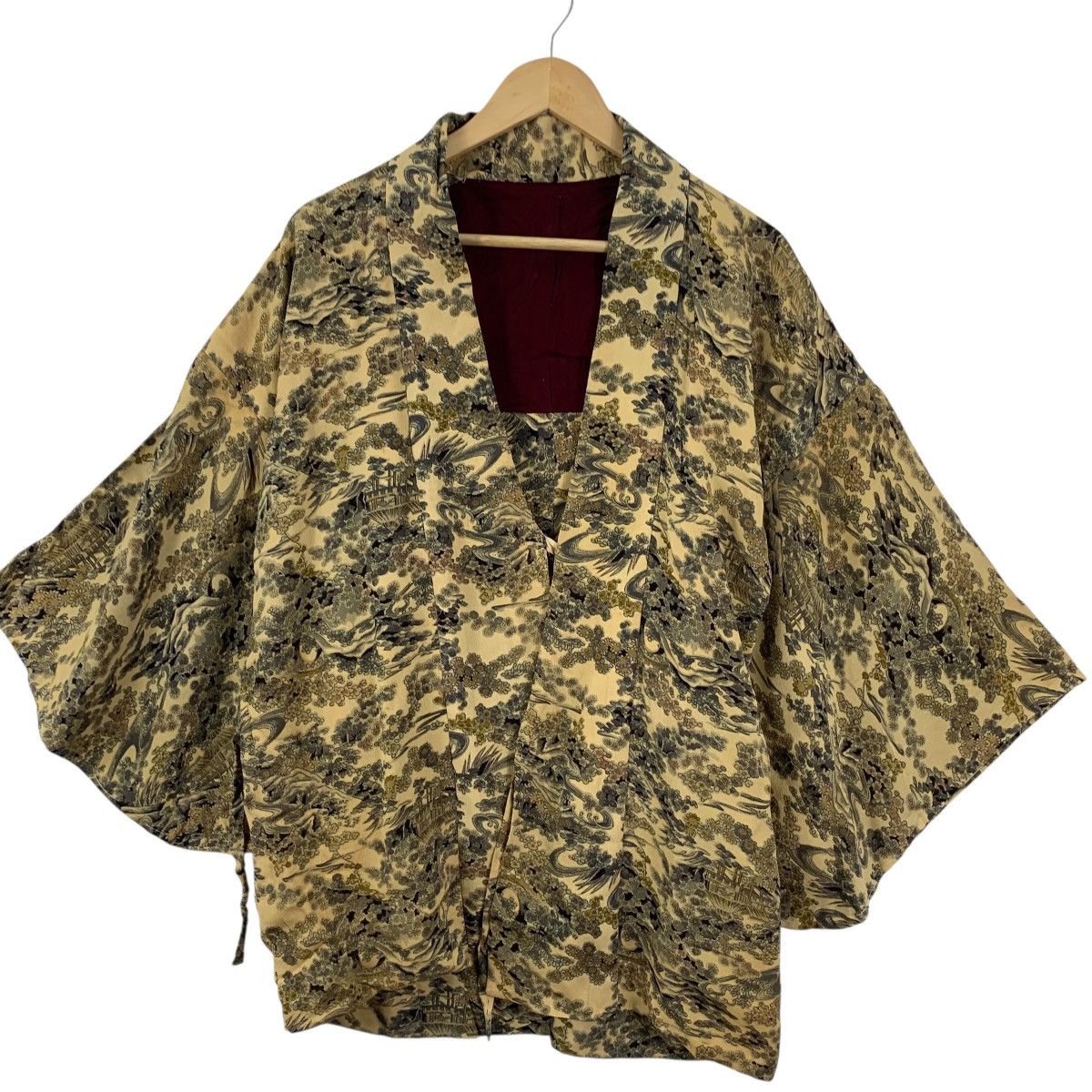Vintage Vintage 70s KIMONO JAPAN FUKEI MONYO Traditional Landscape Size XXL / US 16-18 / IT 52-54 - 4 Thumbnail
