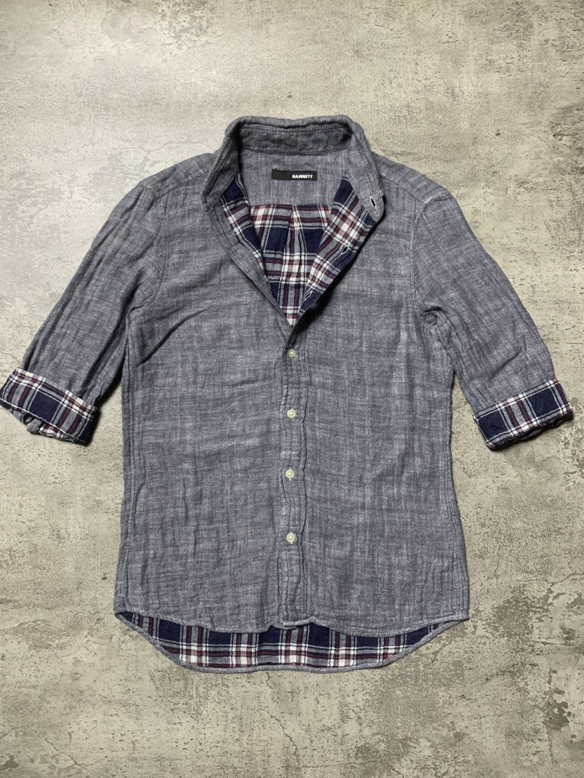 Katharine Hamnett London Katharine Hamnett - Reversible-Style Chambray × Plaid Shirt Size US M / EU 48-50 / 2 - 3 Thumbnail
