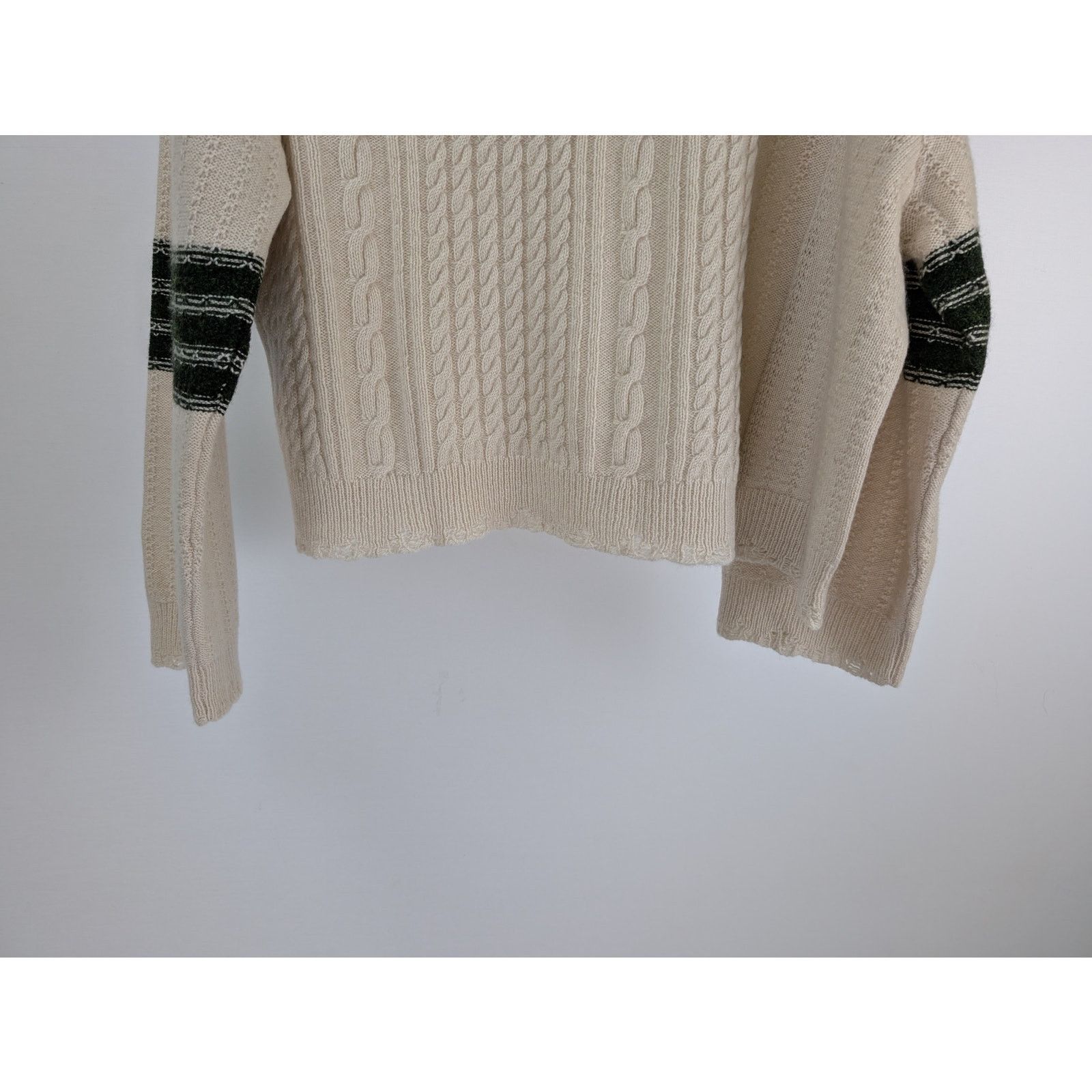 Enfants Riches Deprimes o1rshd1 Asymmetrical Varsity V-Neck Sweatshirt Ivory/Forest Size US XXL / EU 58 / 5 - 10 Thumbnail