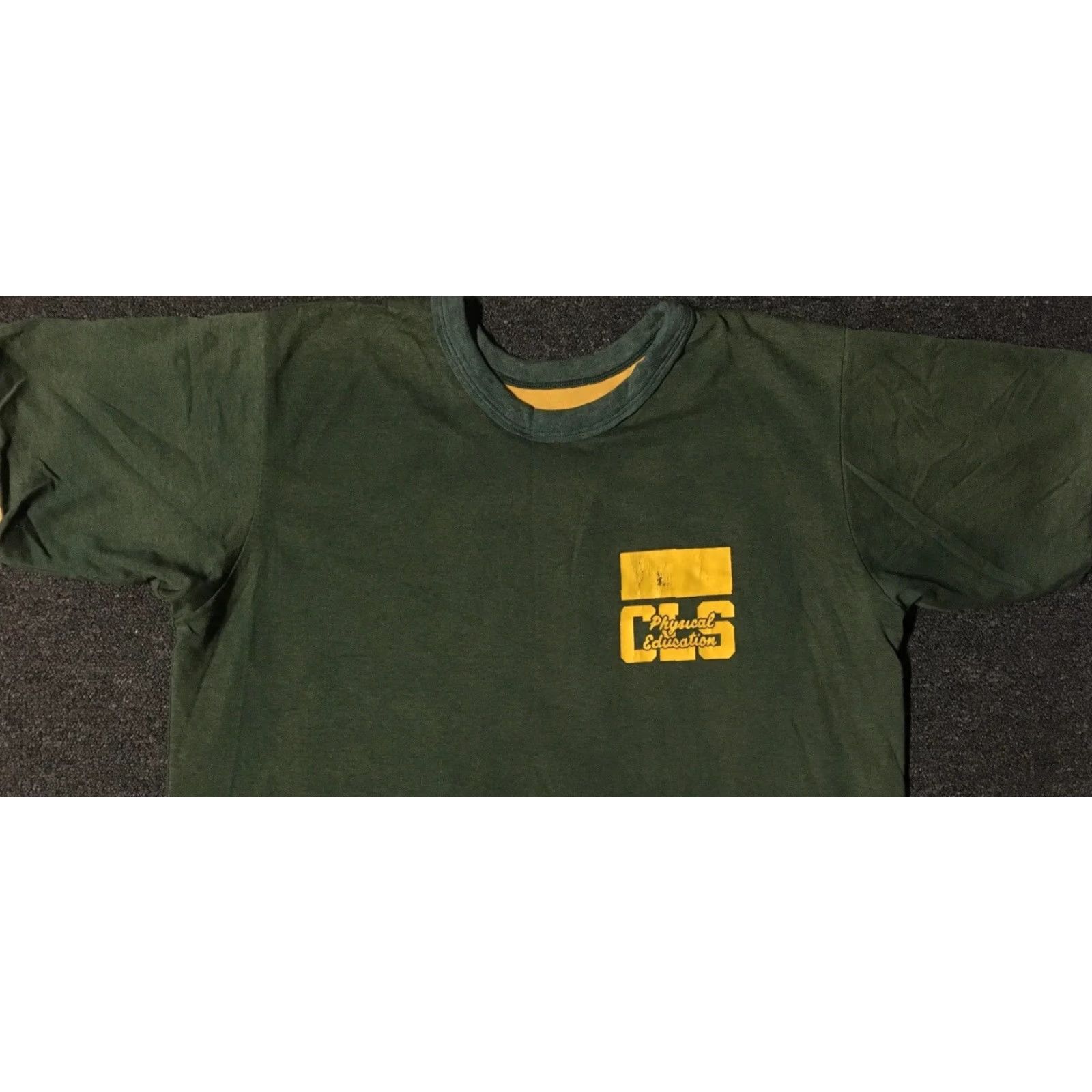 Vintage Vtg 70s 80s Christ Lutheran School Physical Education Shirt L XL USA Track & Field Baseball Basketball Football Gym Reversible Mens Green/Yellow Shirt Size US L / EU 52-54 / 3 - 6 Thumbnail