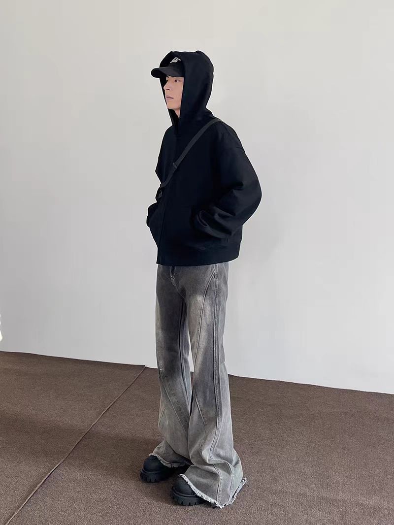 Japanese Brand × Jean High Street Raw Hem Straight Leg Micro Flare Jeans Size US 33 - 2 Thumbnail