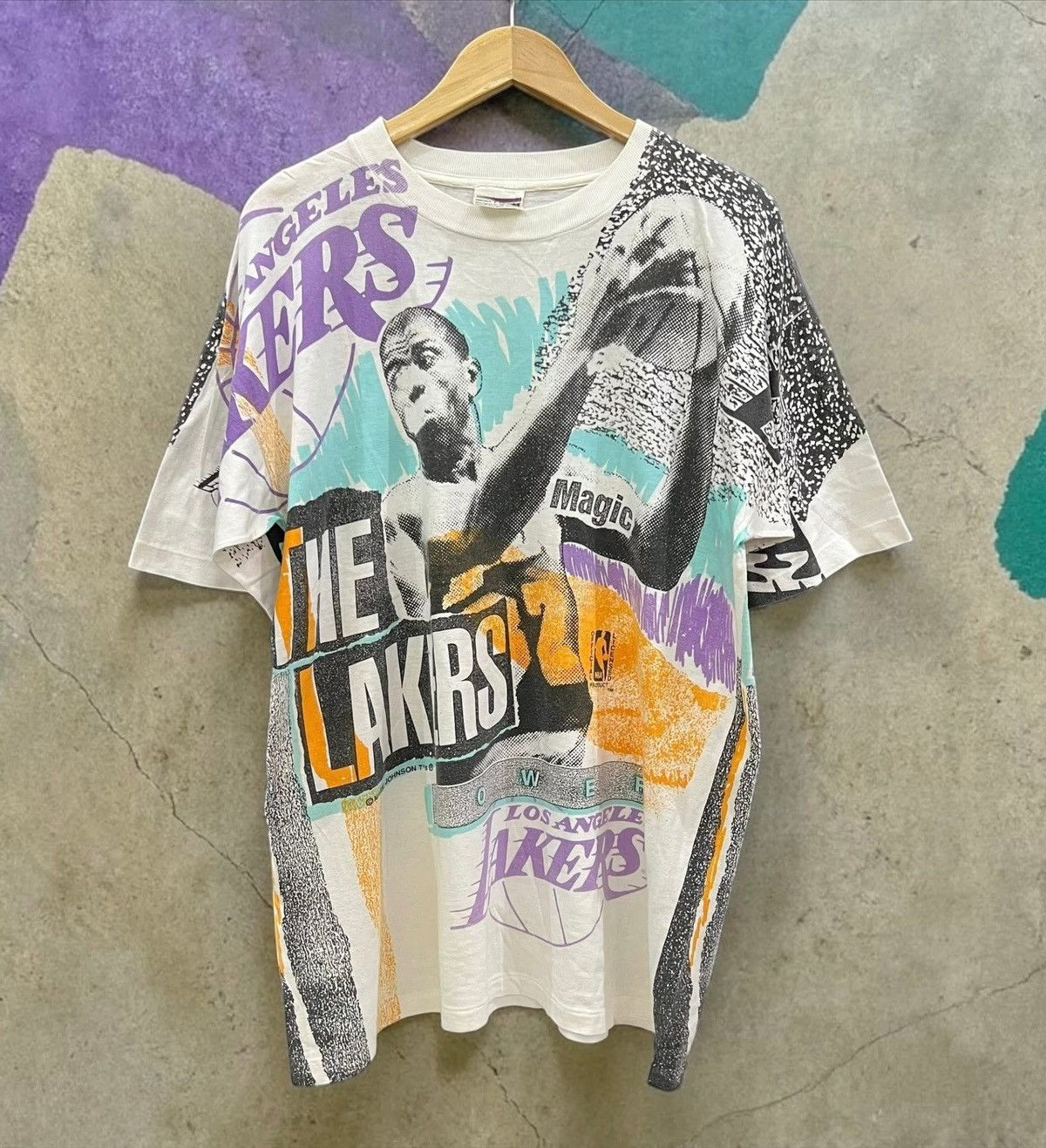 NBA VINTAGE 90s LOS ANGELES LAKERS MAGIC JOHNSON TEES Size US L / EU 52-54 / 3 - 1 Thumbnail