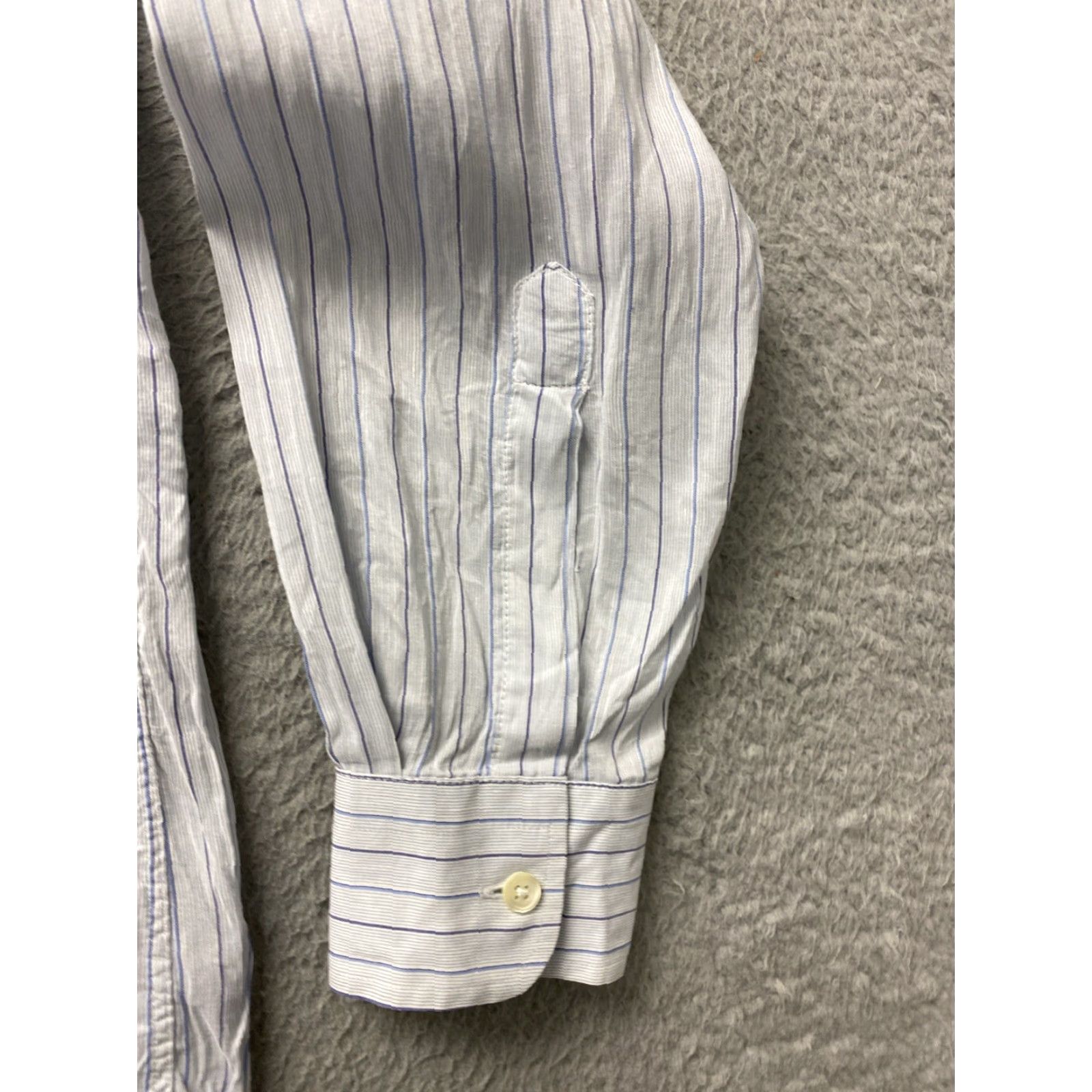 Vintage VINTAGE Dunhill Men’s Dress Shirt L Gray Stripe Formal Lightweight Button-up Size US L / EU 52-54 / 3 - 2 Thumbnail
