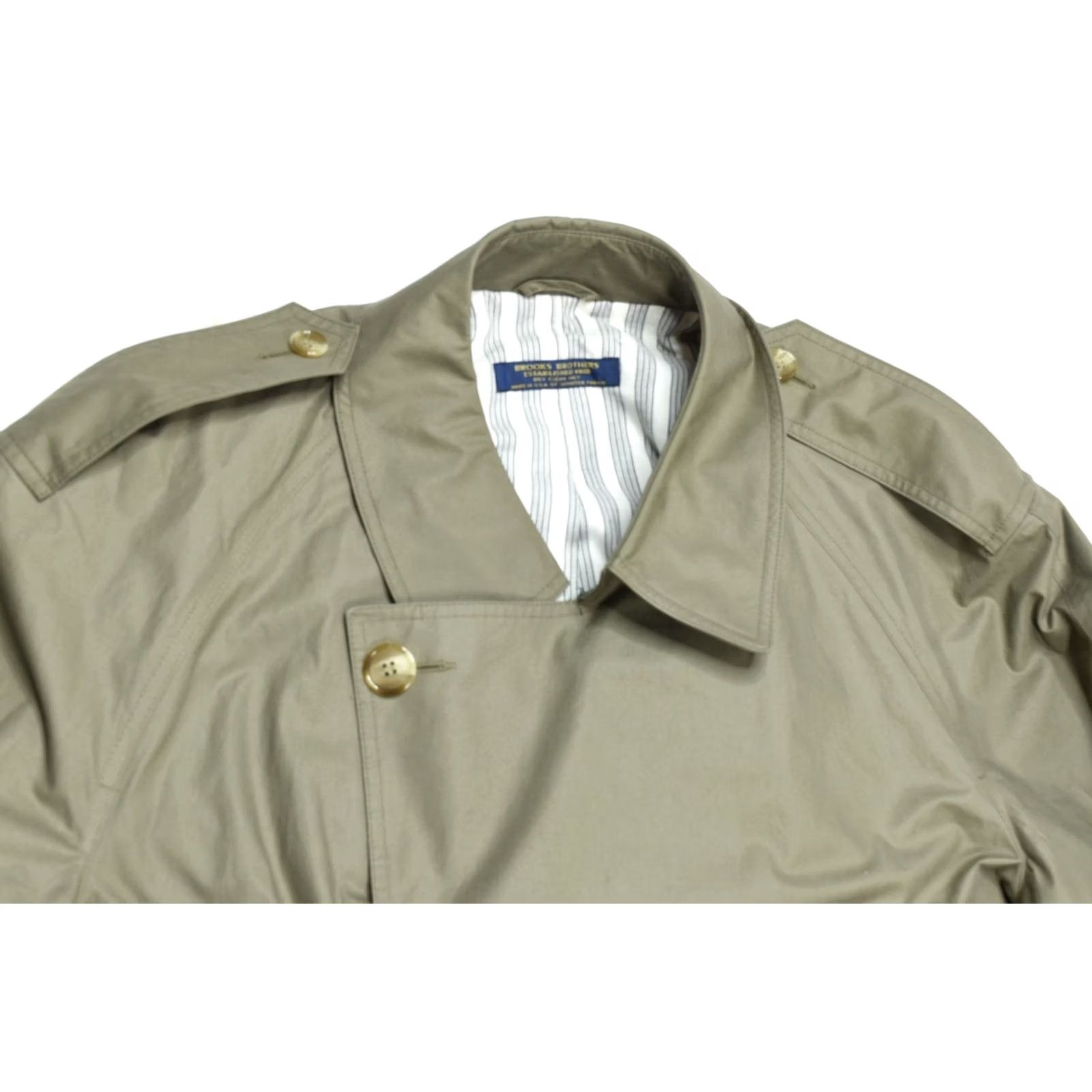 Brooks Brothers VINTAGE Brooks Brothers Coat Overcoat Mens 46 Brown Khaki Cotton Belted Coat Size US S / EU 44-46 / 1 - 3 Thumbnail