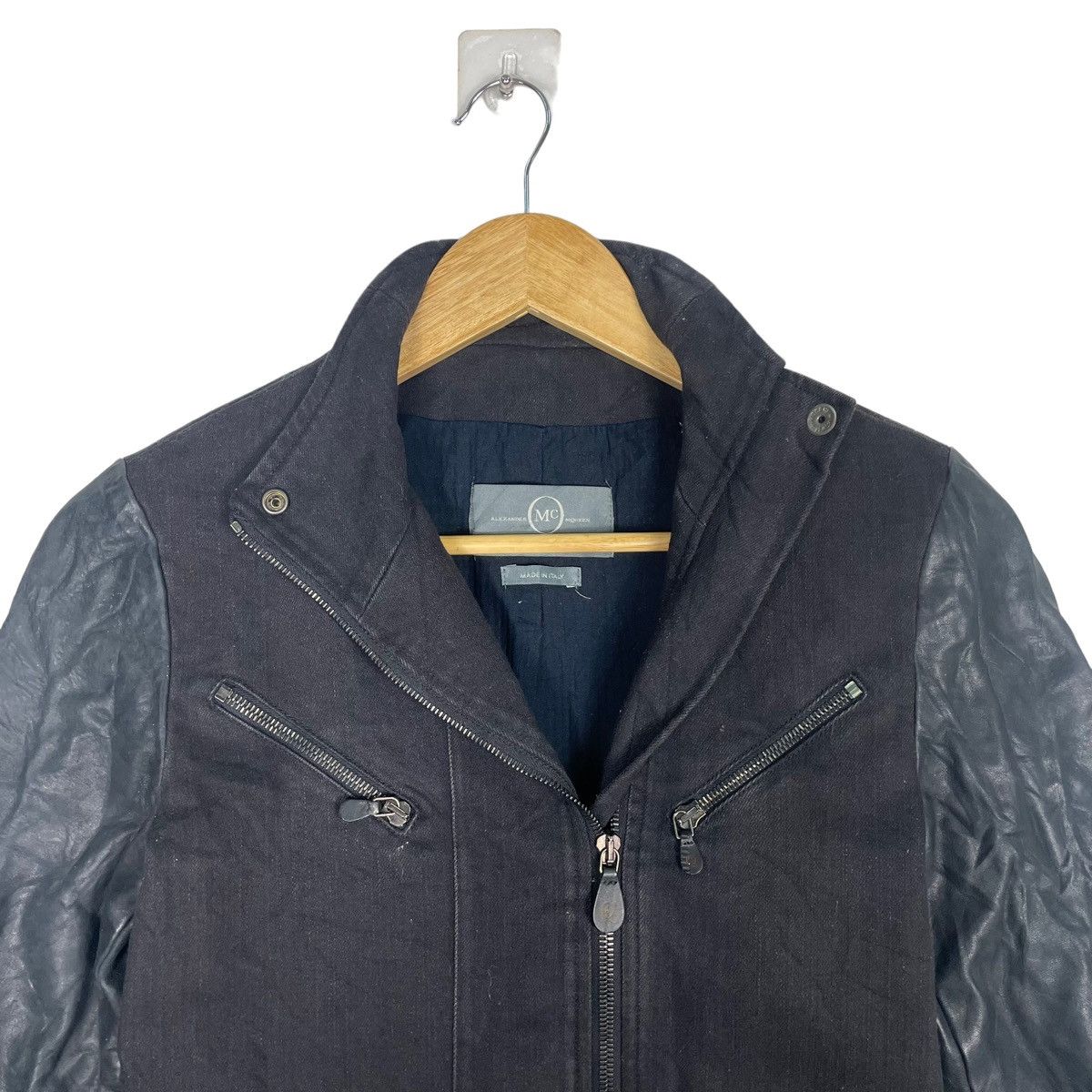 Alexander McQueen 💥ALEXANDER MCQUEEN BIKER LEATHER SLEEVE JACKET Size XS / US 0-2 / IT 36-38 - 7 Thumbnail