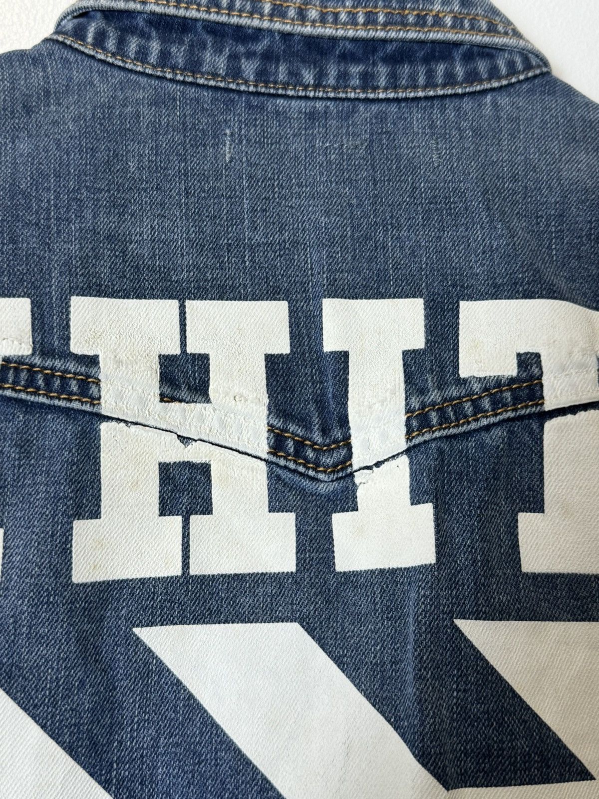 Off-White OFF-WHITE Signature Logo Denim Jacket Size US S / EU 44-46 / 1 - 10 Thumbnail
