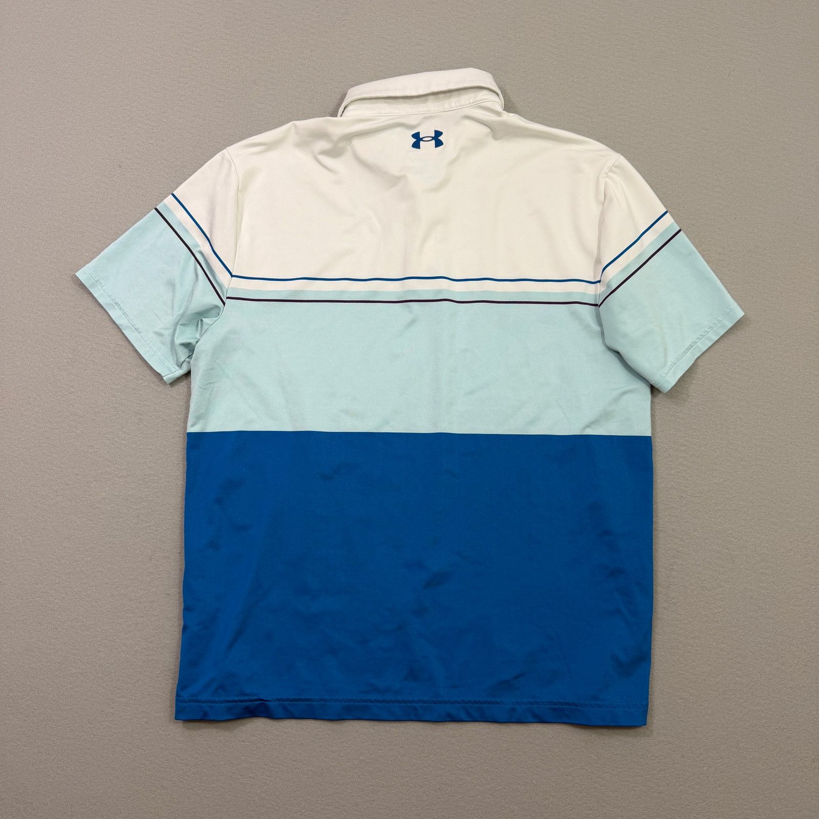 Under Armour Under Armour The Playoff Polo Shirt Mens Large White Blue Size US L / EU 52-54 / 3 - 6 Thumbnail