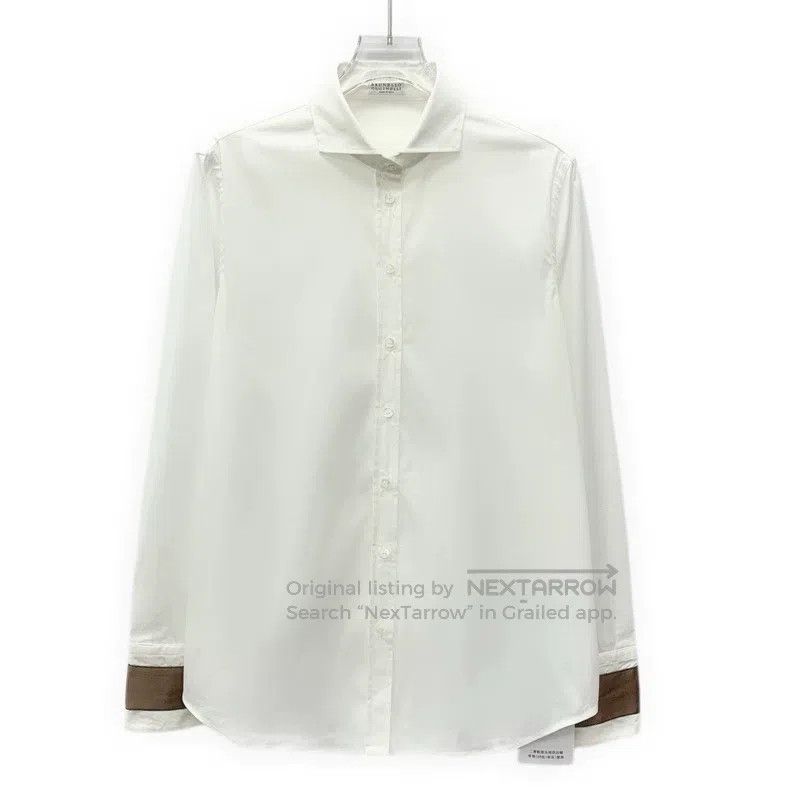 Brunello Cucinelli Brunello Cucinelli White Sleeve Cuff Beaded Cotton Collar Size M / US 6-8 / IT 42-44 - 1 Thumbnail