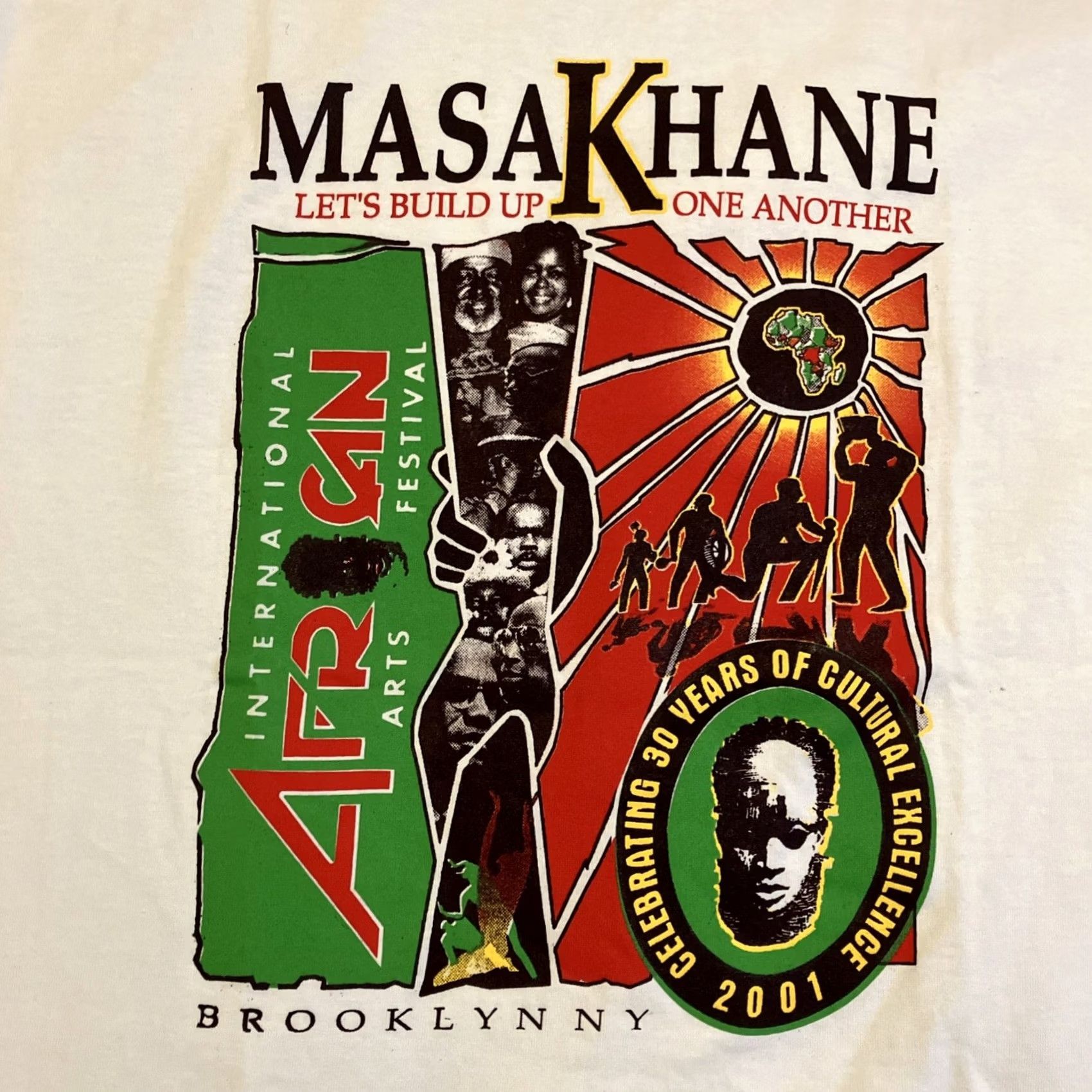 Jerzees VINTAGE NWOT RARE 2001 African Arts Festival Brooklyn NY T Shirt XL White Men Short Sleeve Jazz Art Shirt XL Mens Size US XL / EU 56 / 4 - 2 Thumbnail